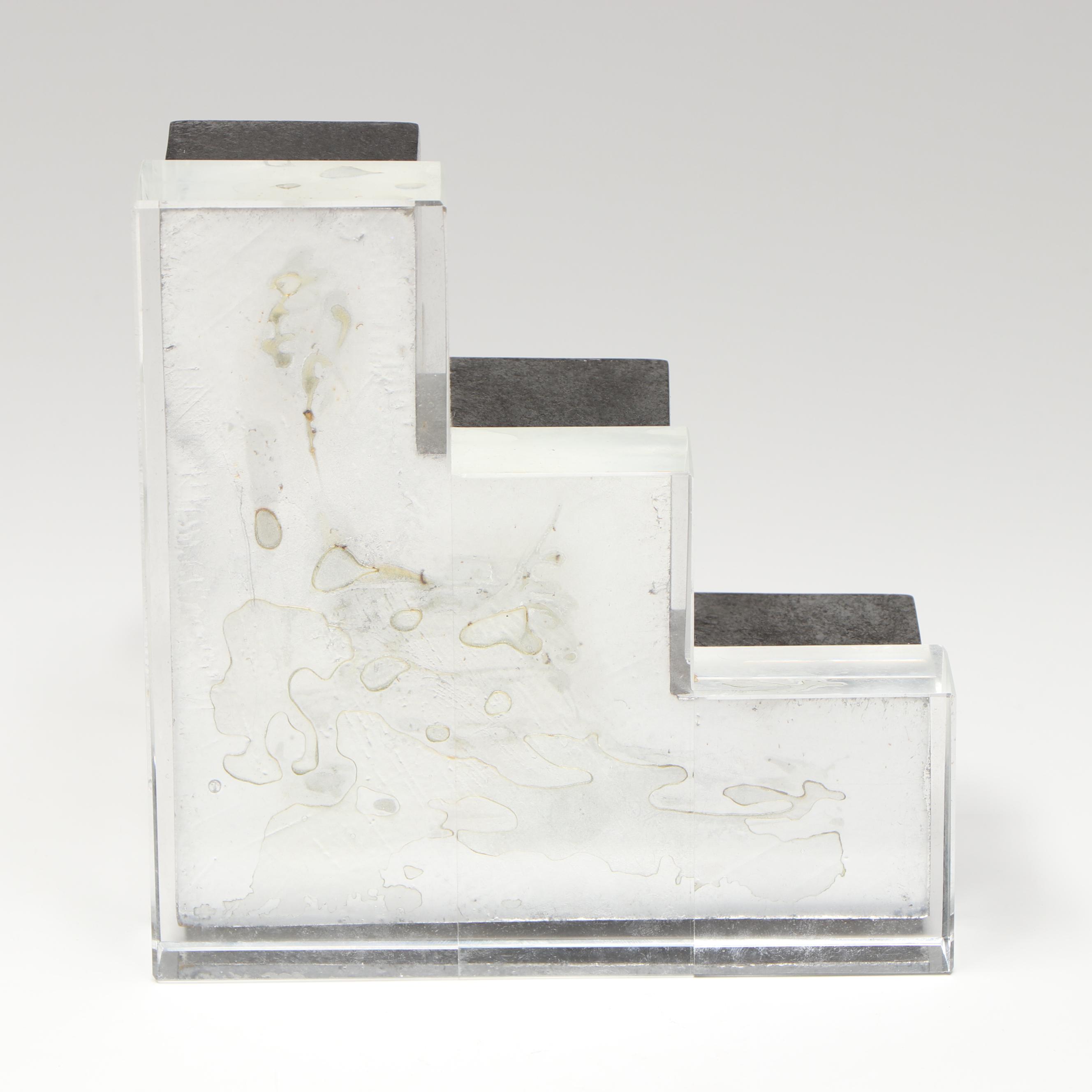 Pair of Uttermost Valerio Crystal and Silver Metallic Finish Bookends