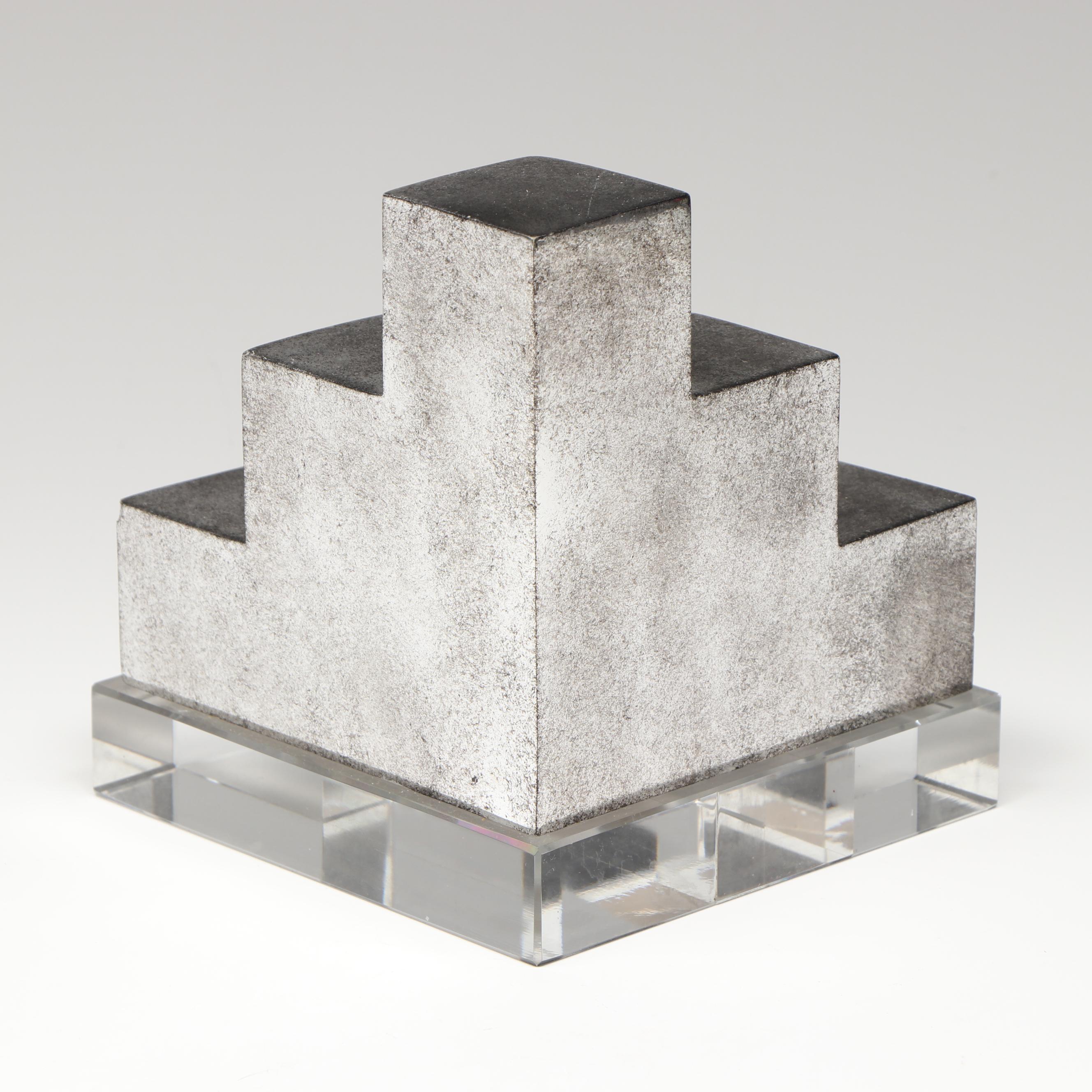 Pair of Uttermost Valerio Crystal and Silver Metallic Finish Bookends