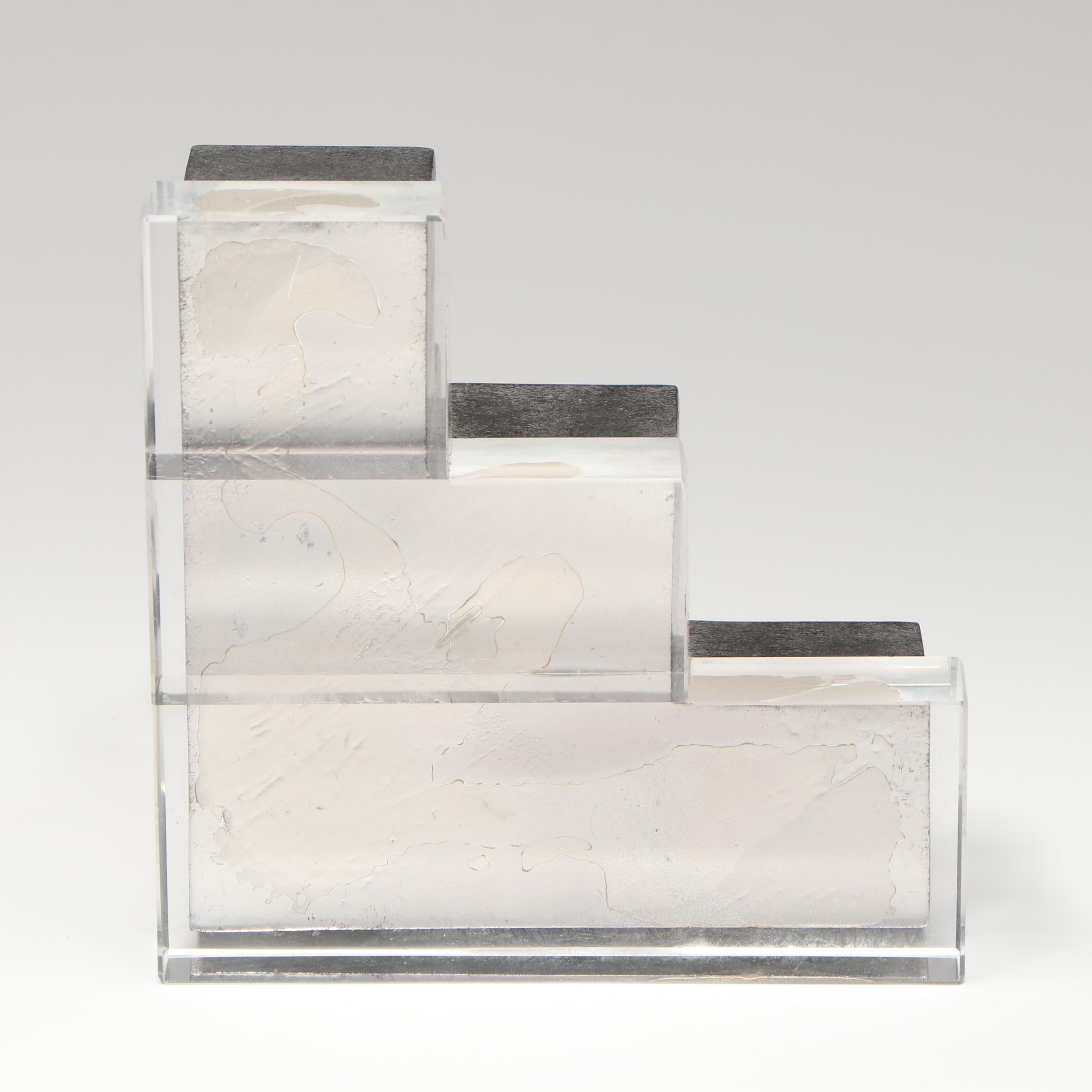 Pair of Uttermost Valerio Crystal and Silver Metallic Finish Bookends