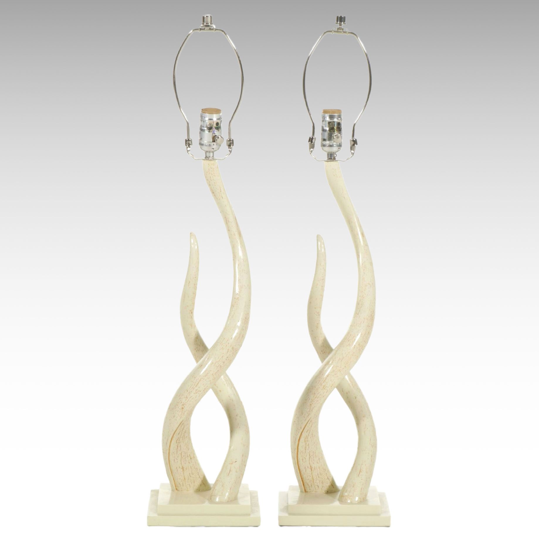 West Elm Kudu Postmodern Faux Horn Table Lamps