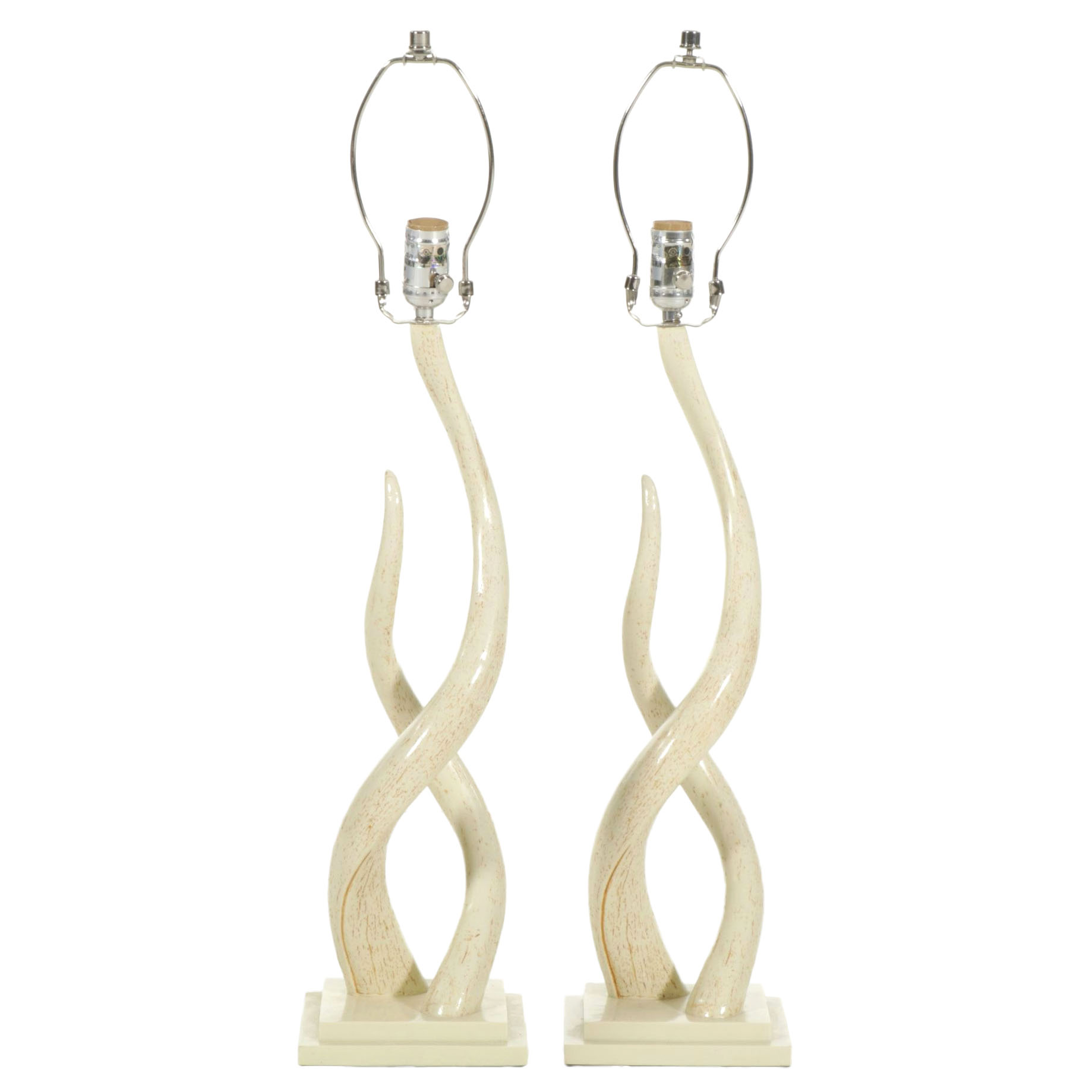 West Elm Kudu Postmodern Faux Horn Table Lamps