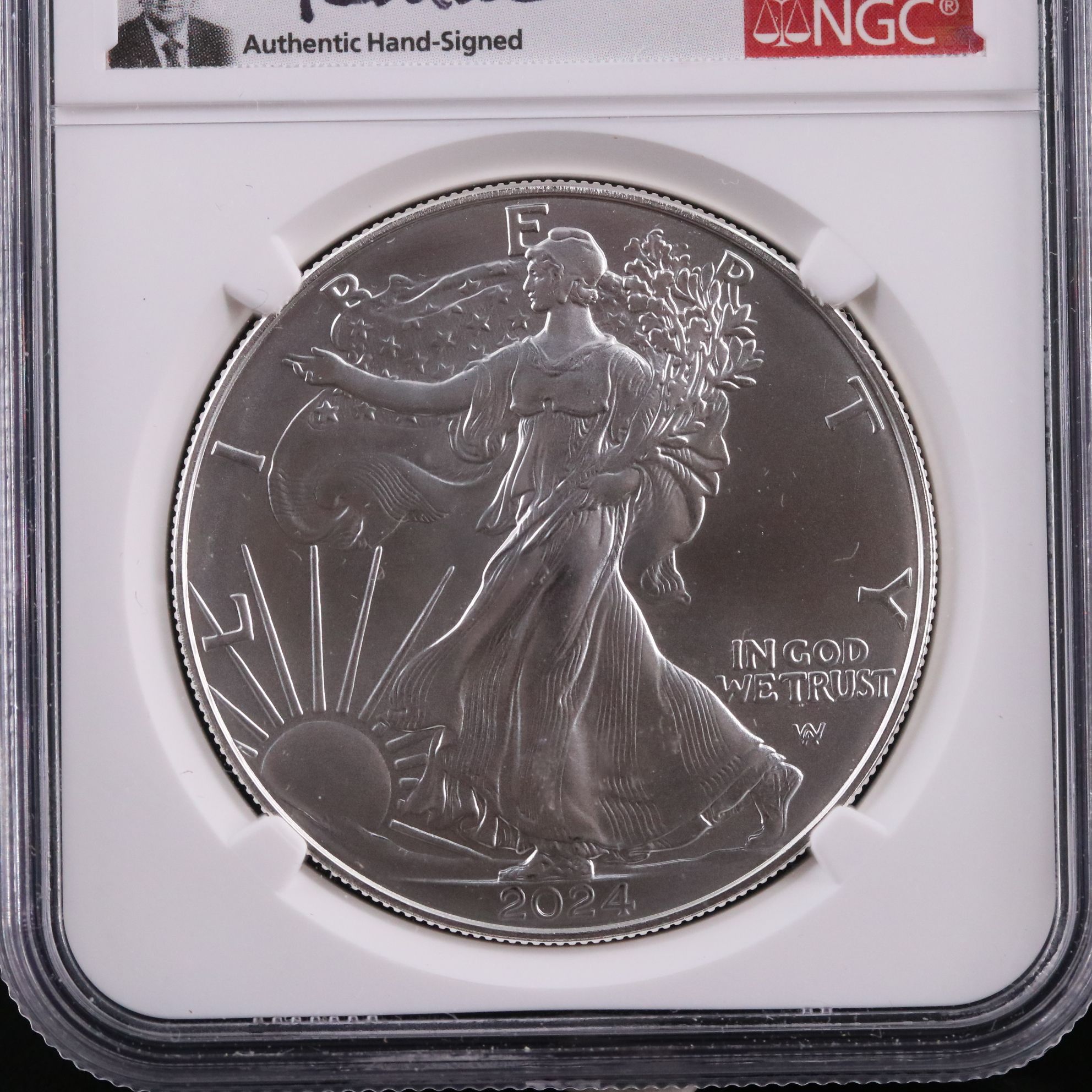 NGC Graded MS70 2024 $1 U.S. Silver Eagle Signed by Uram
