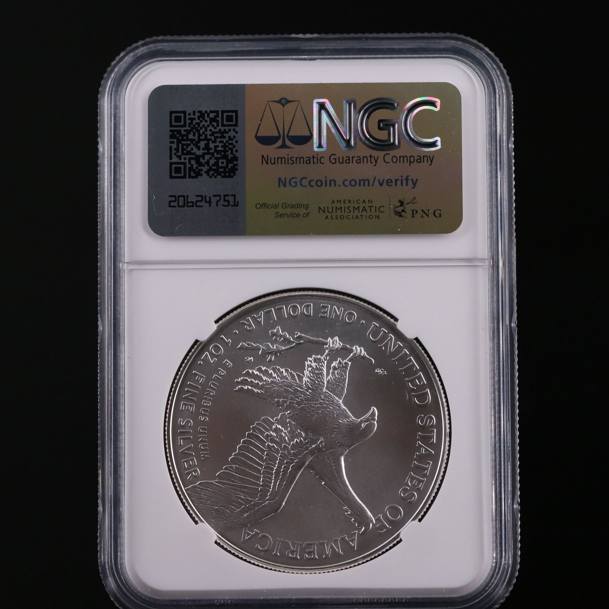 NGC Graded MS70 2024 $1 U.S. Silver Eagle Signed by Uram