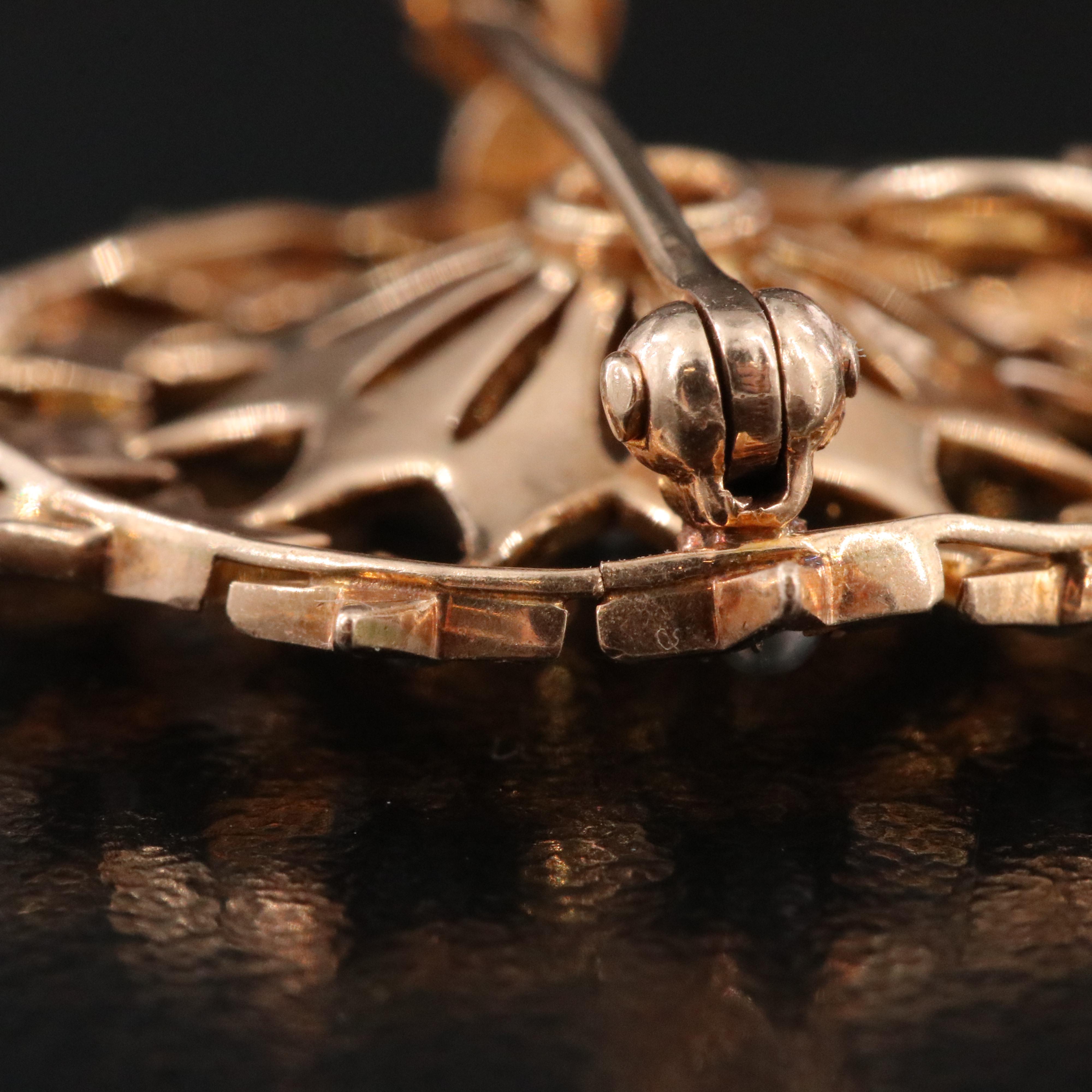 Early 1900 10K Opal, Seed Pearl, Diamond Star & Forget-Me-Not Pinwheel Converter