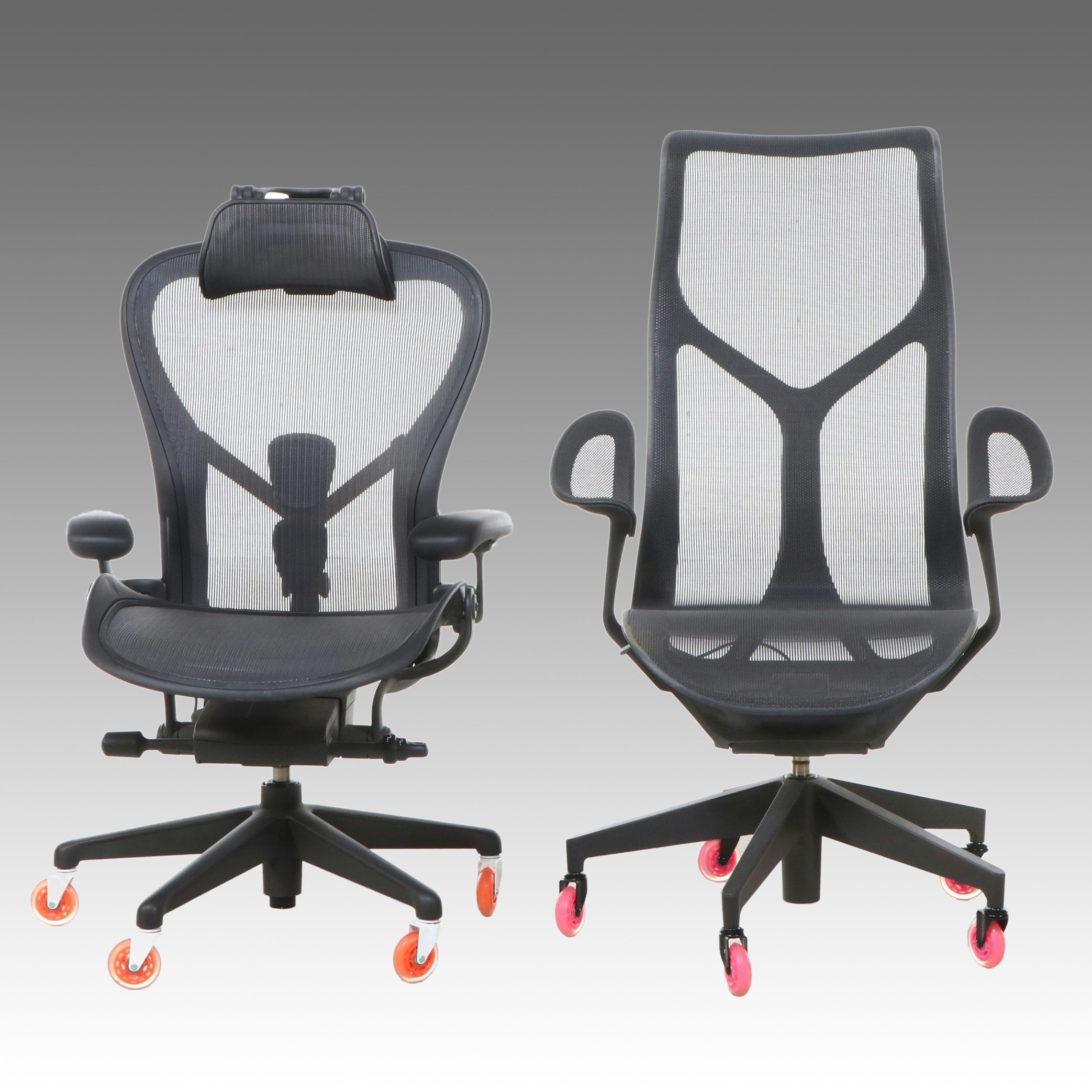 Contemporary Mesh Covered Ergonomic Desk Chairs