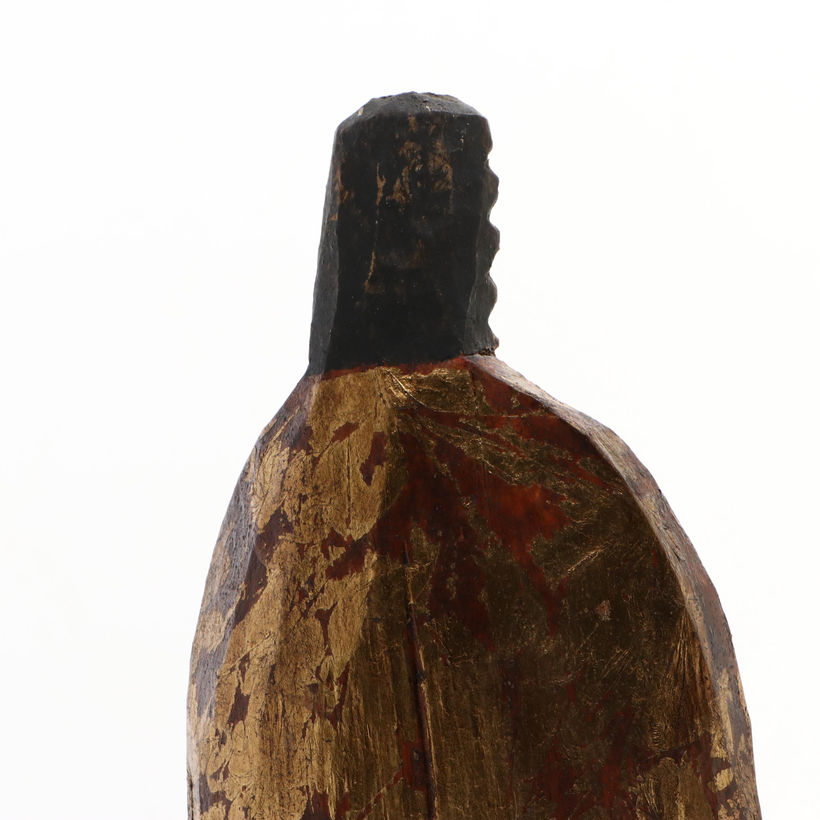 Folk Art Hand-Carved Wooden Apostle Santo Sculpture