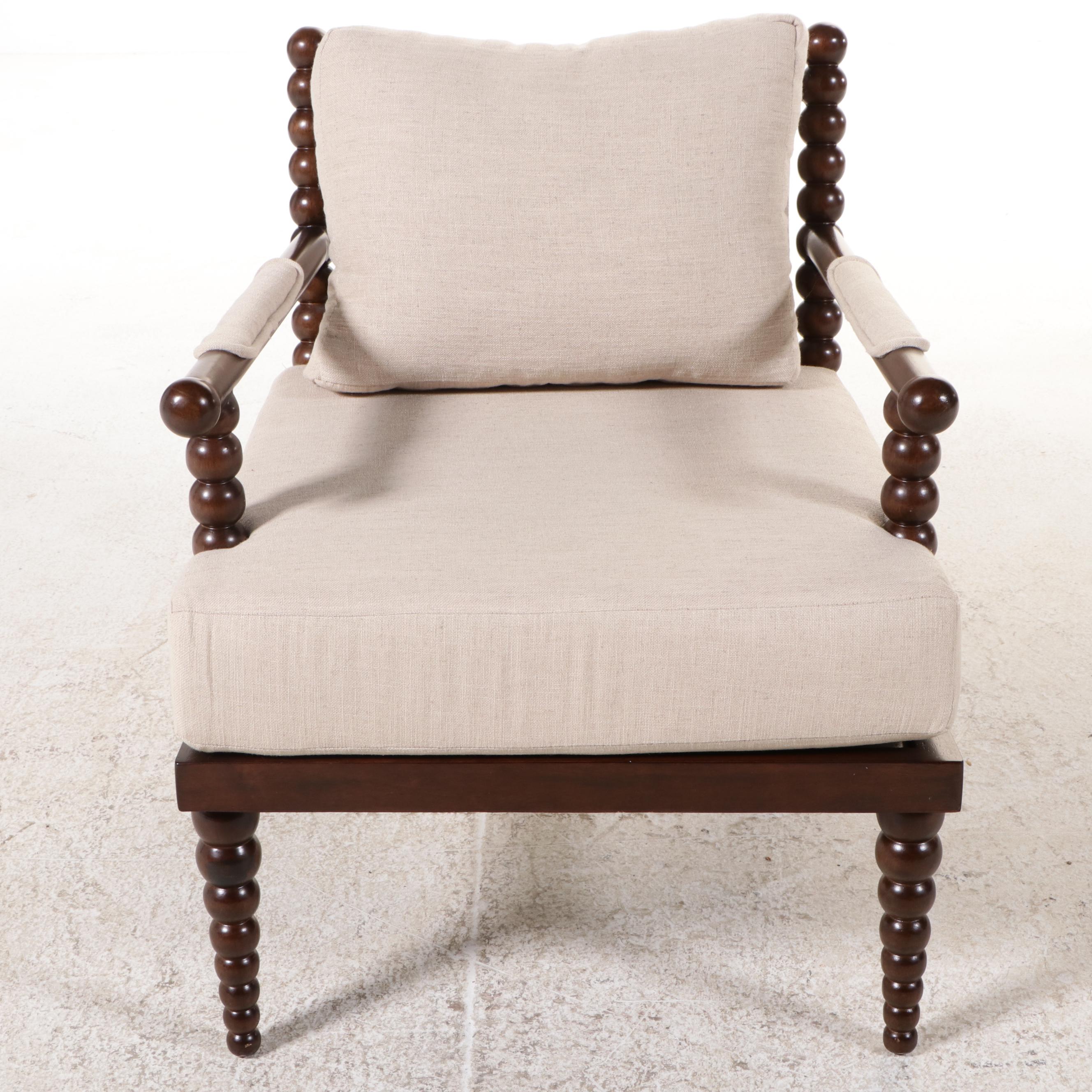 Uttermost Contemporary Ball Turned Wood Armchair