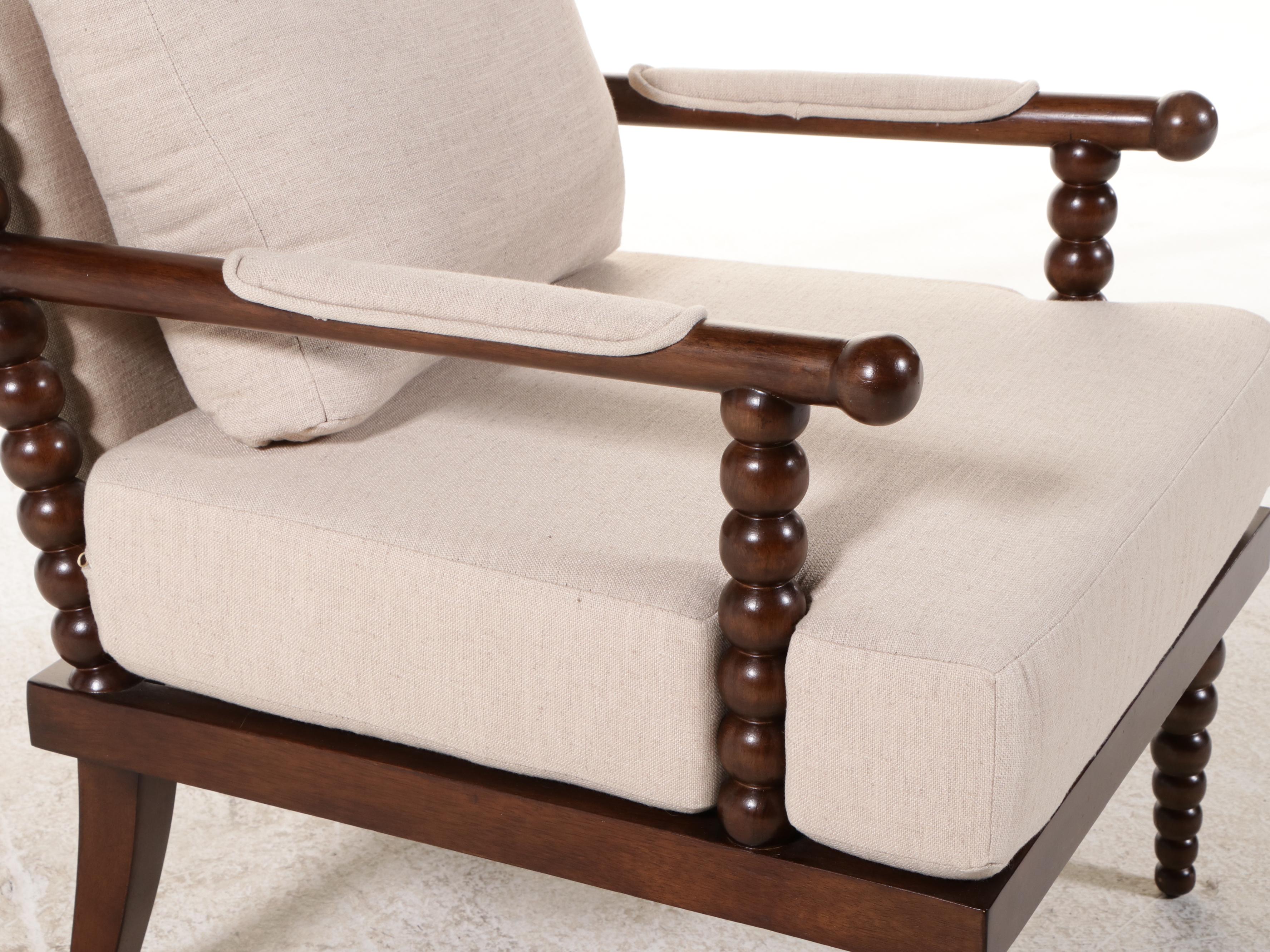 Uttermost Contemporary Ball Turned Wood Armchair