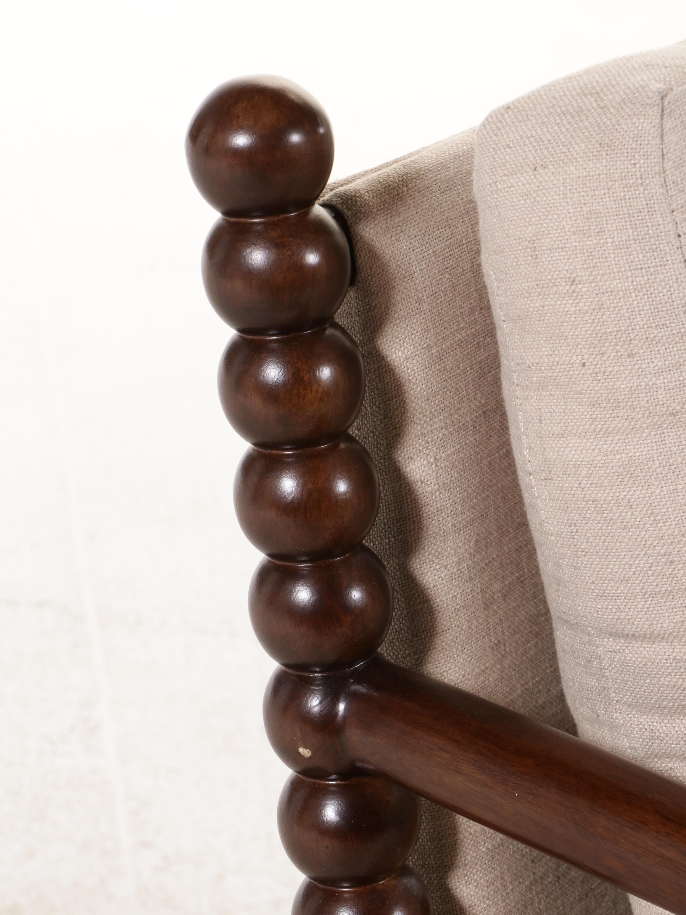 Uttermost Contemporary Ball Turned Wood Armchair