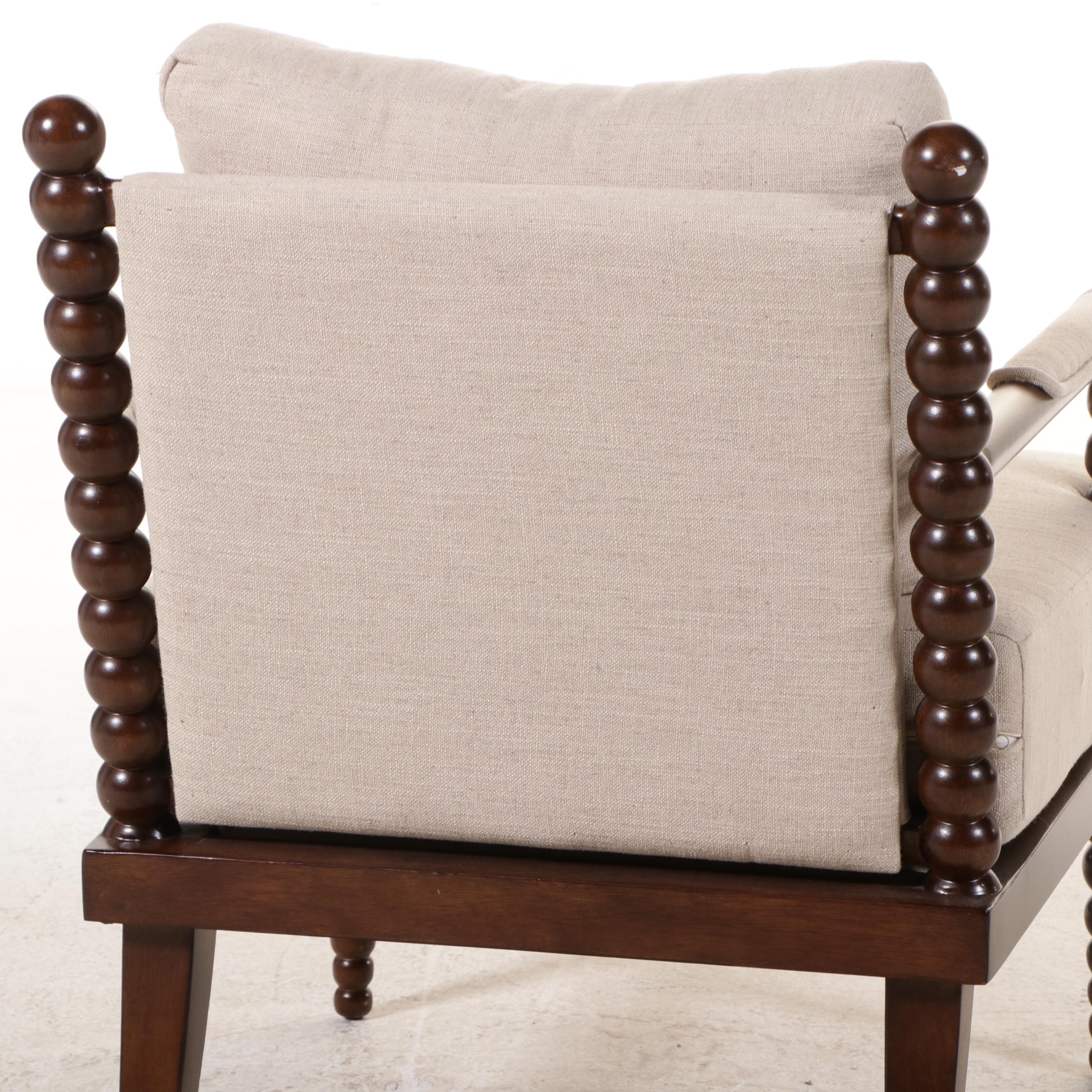 Uttermost Contemporary Ball Turned Wood Armchair