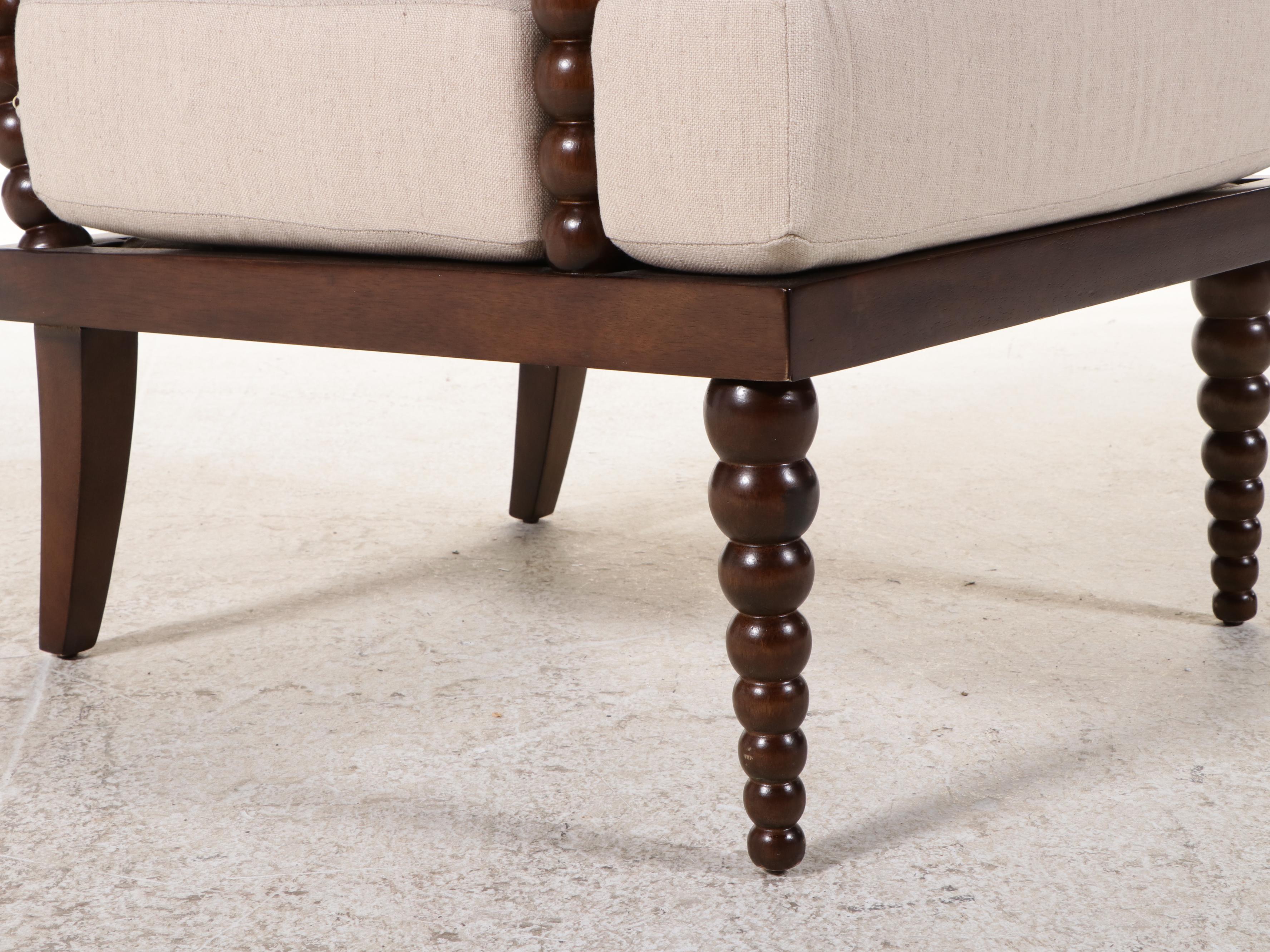 Uttermost Contemporary Ball Turned Wood Armchair