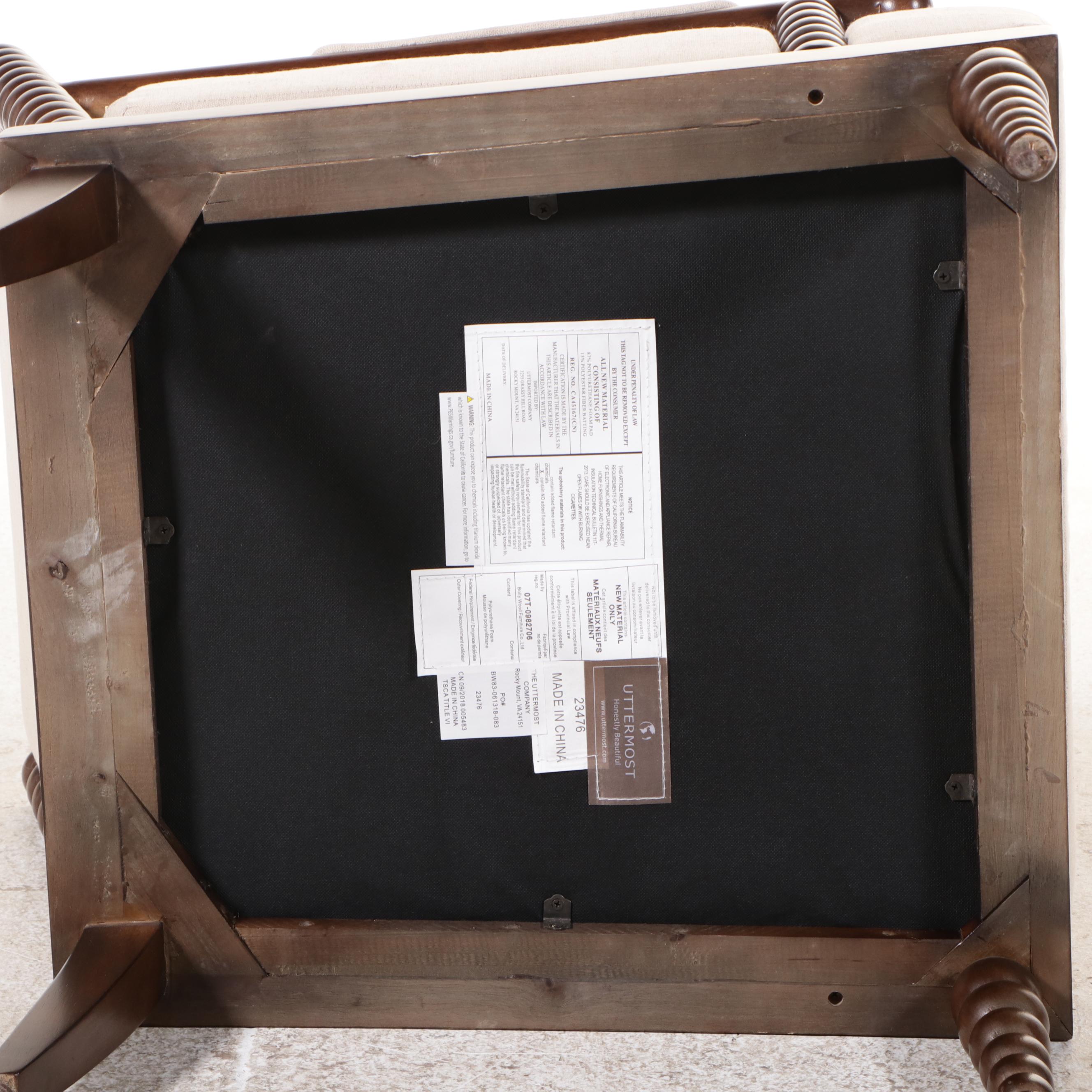 Uttermost Contemporary Ball Turned Wood Armchair