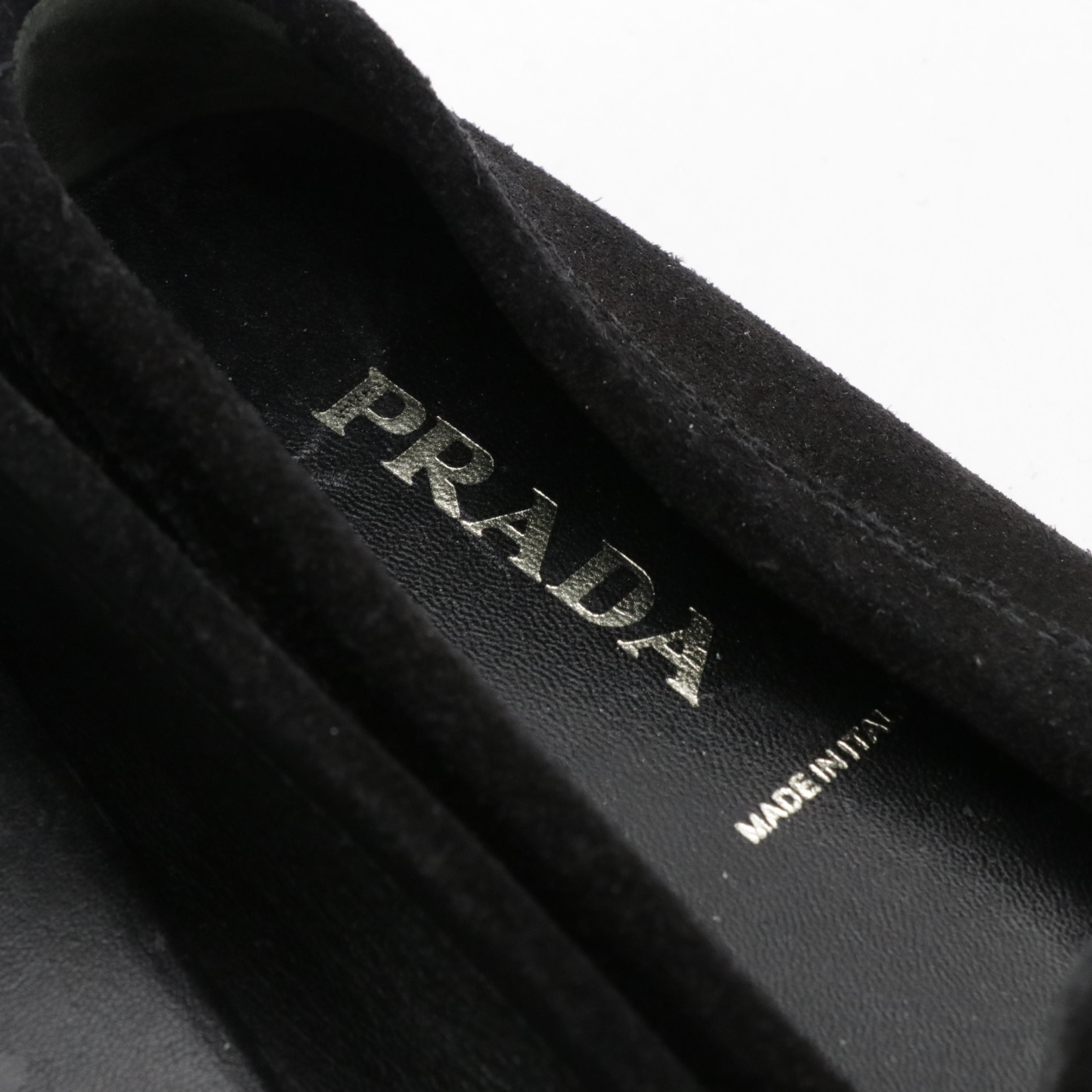 Prada Black Suede Loafers