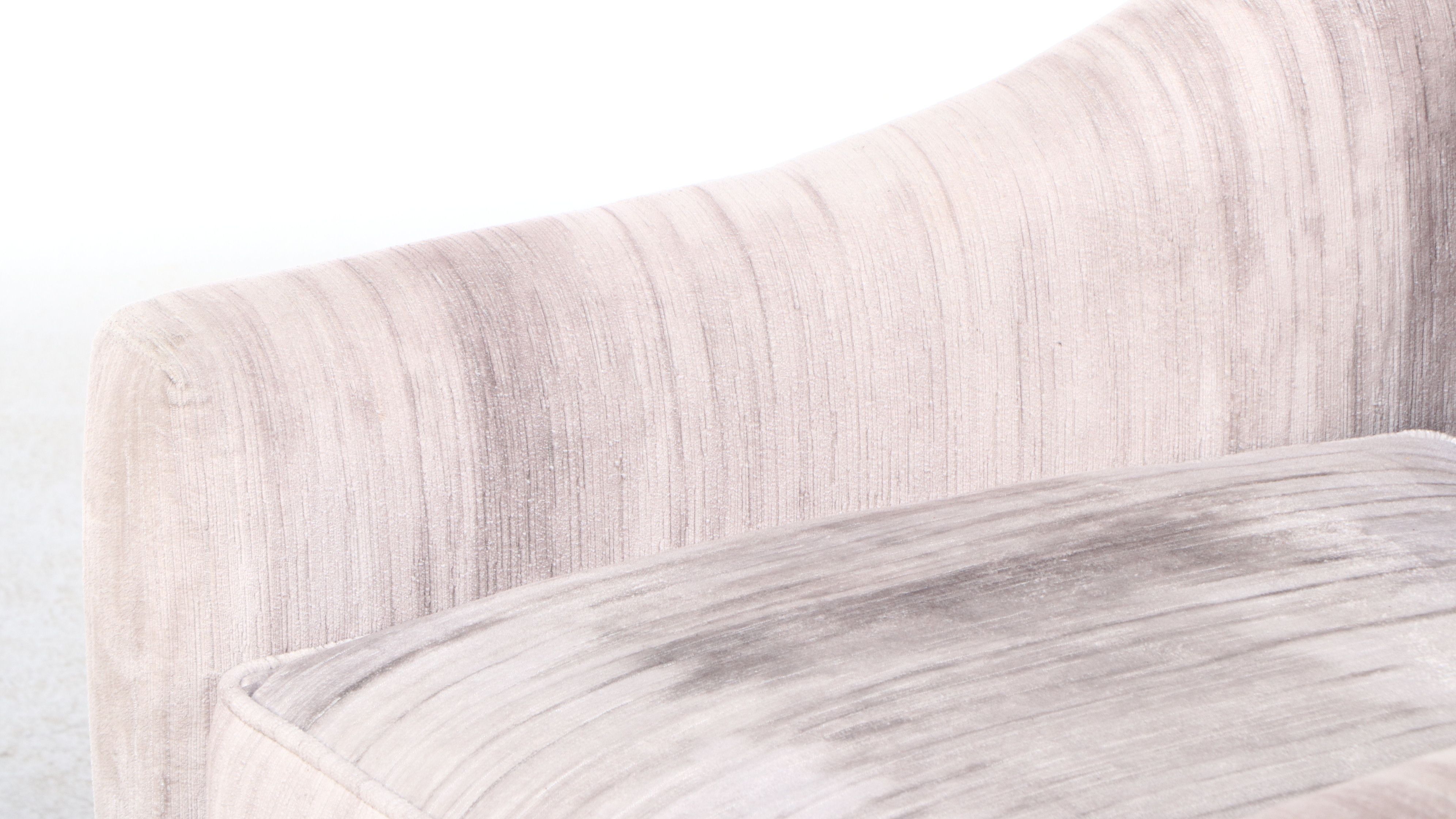 Pair of Contemporary Bassett Chenille Upholstered Swivel Club Chairs