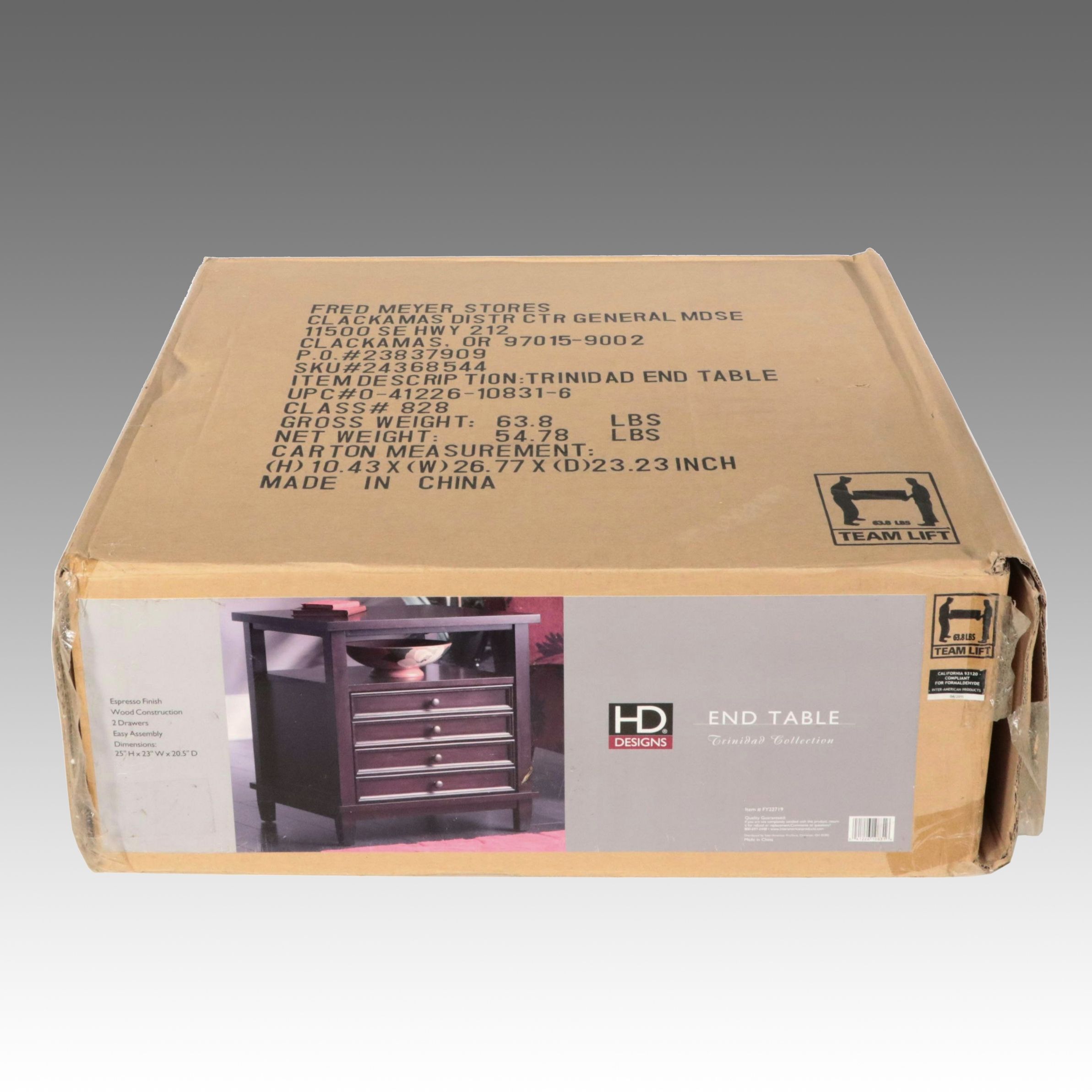 HD Designs Trinidad Collection Espresso Finish End Table