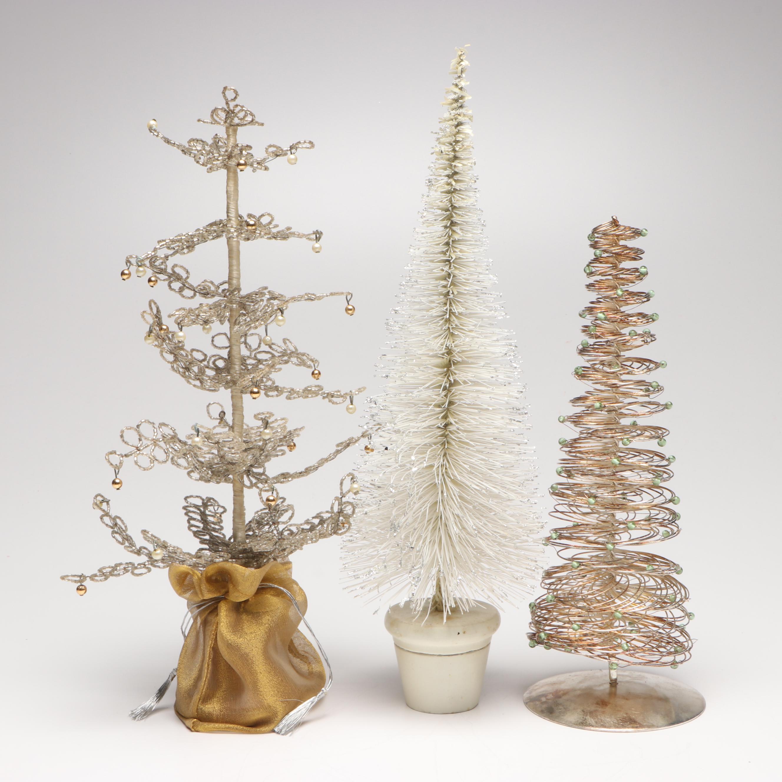 Handcrafted Antique Jewelry and Charm Cloche Christmas Tree with More Décor