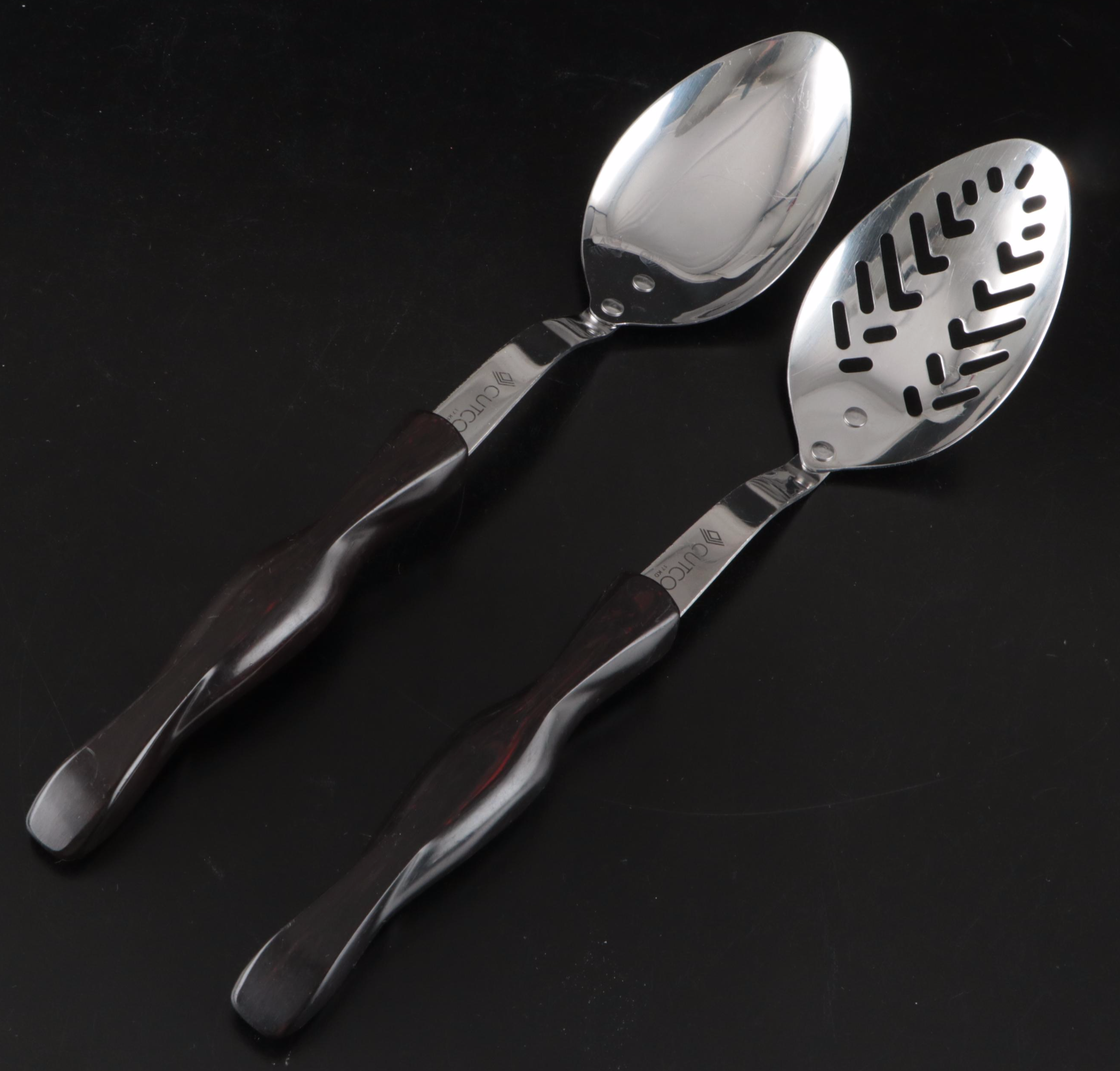 Pinti 1929 Stainless Steel Flatware with Cutco Serving Spoon