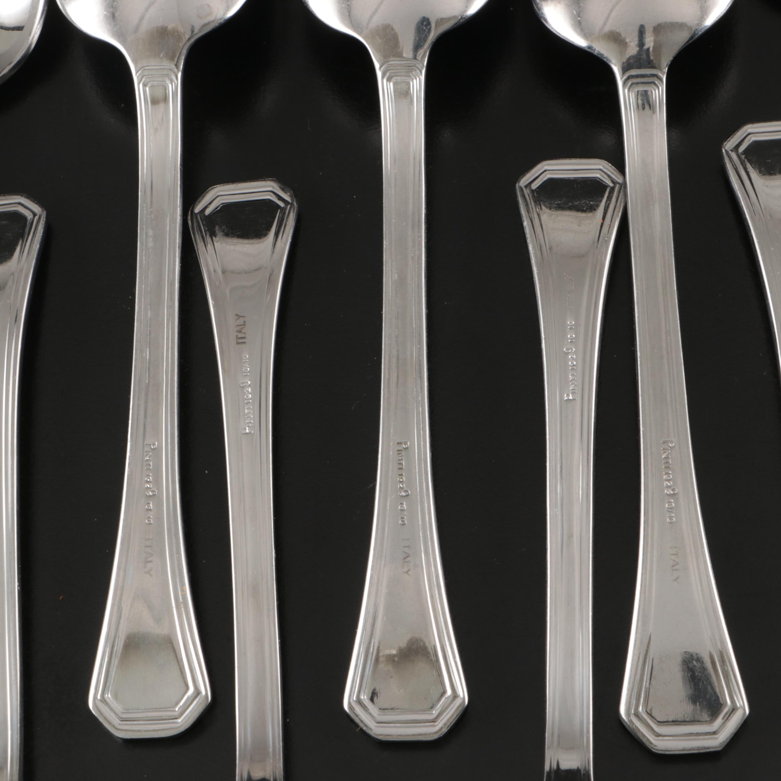 Pinti 1929 Stainless Steel Flatware with Cutco Serving Spoon