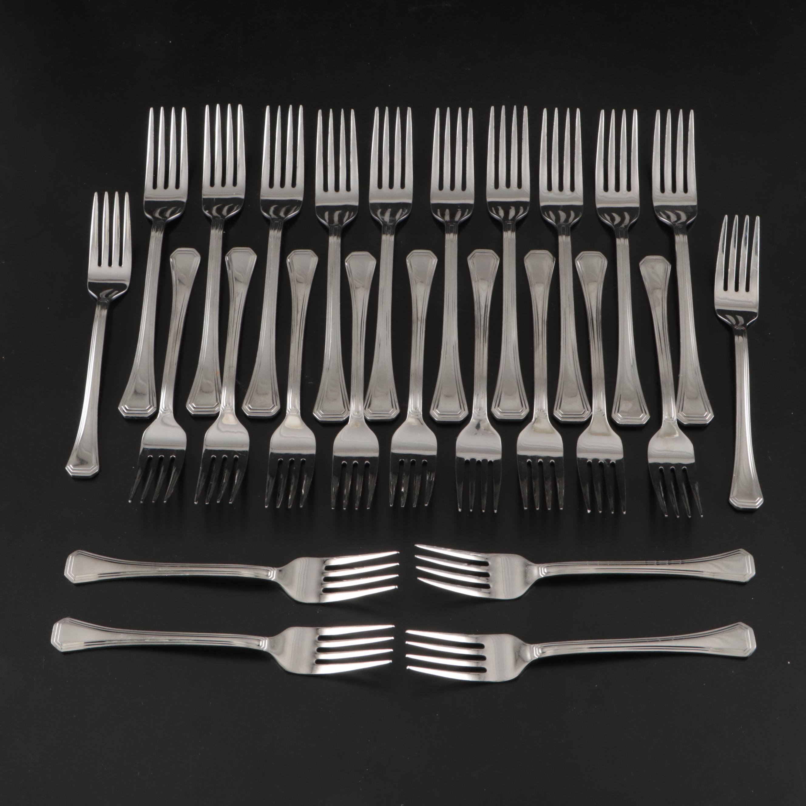 Pinti 1929 Stainless Steel Flatware with Cutco Serving Spoon