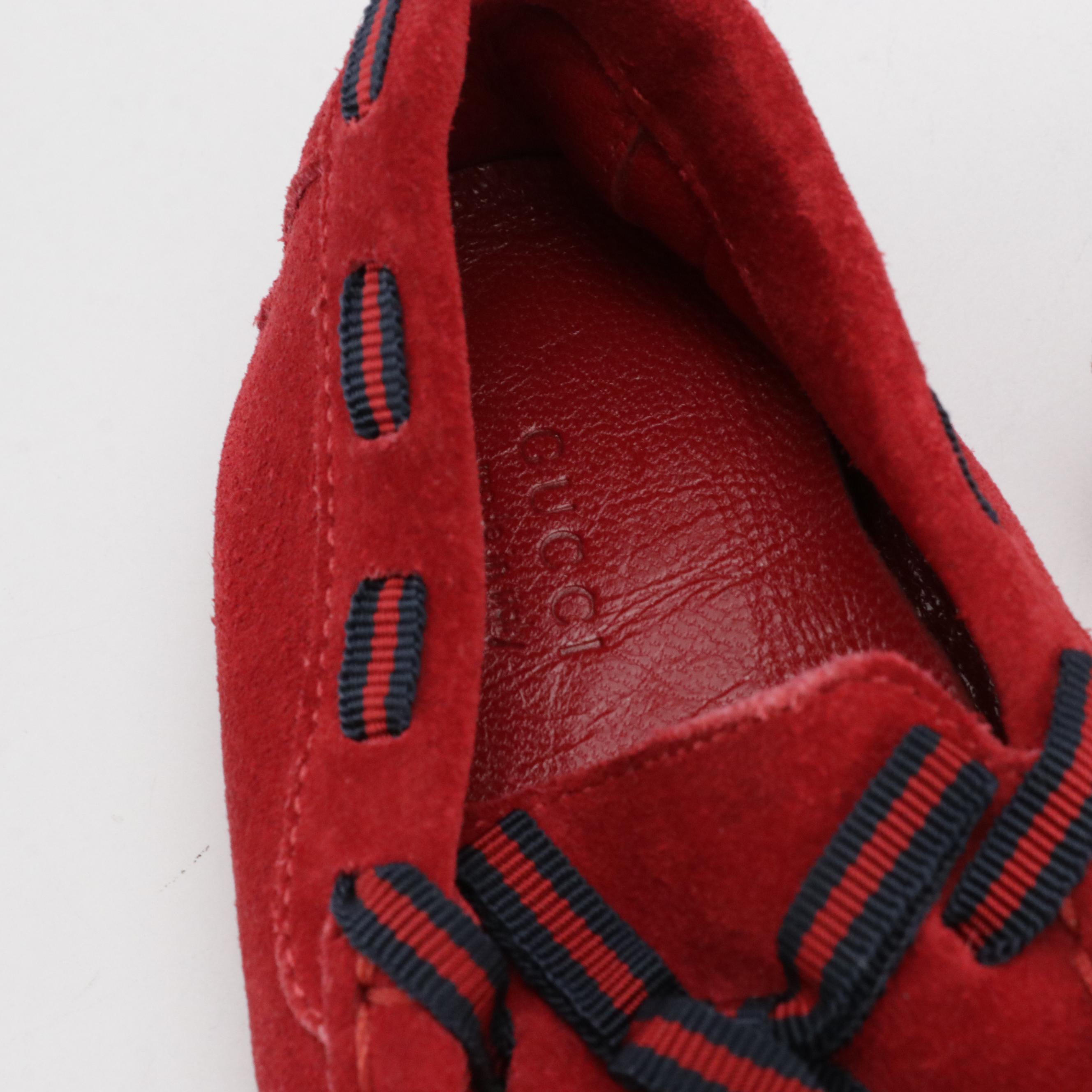 Children's Gucci Vintage Suede Moccasin Bow Slippers