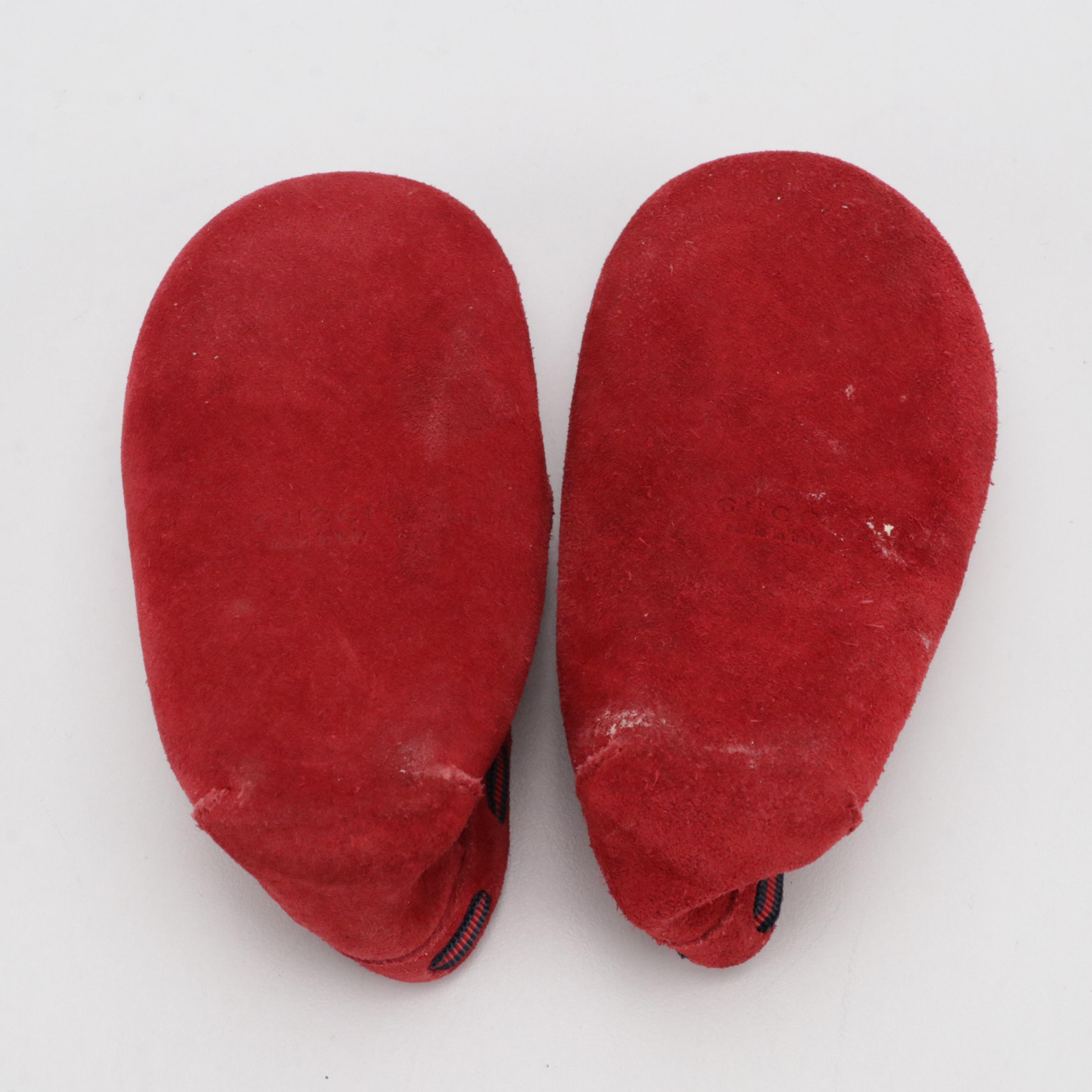Children's Gucci Vintage Suede Moccasin Bow Slippers