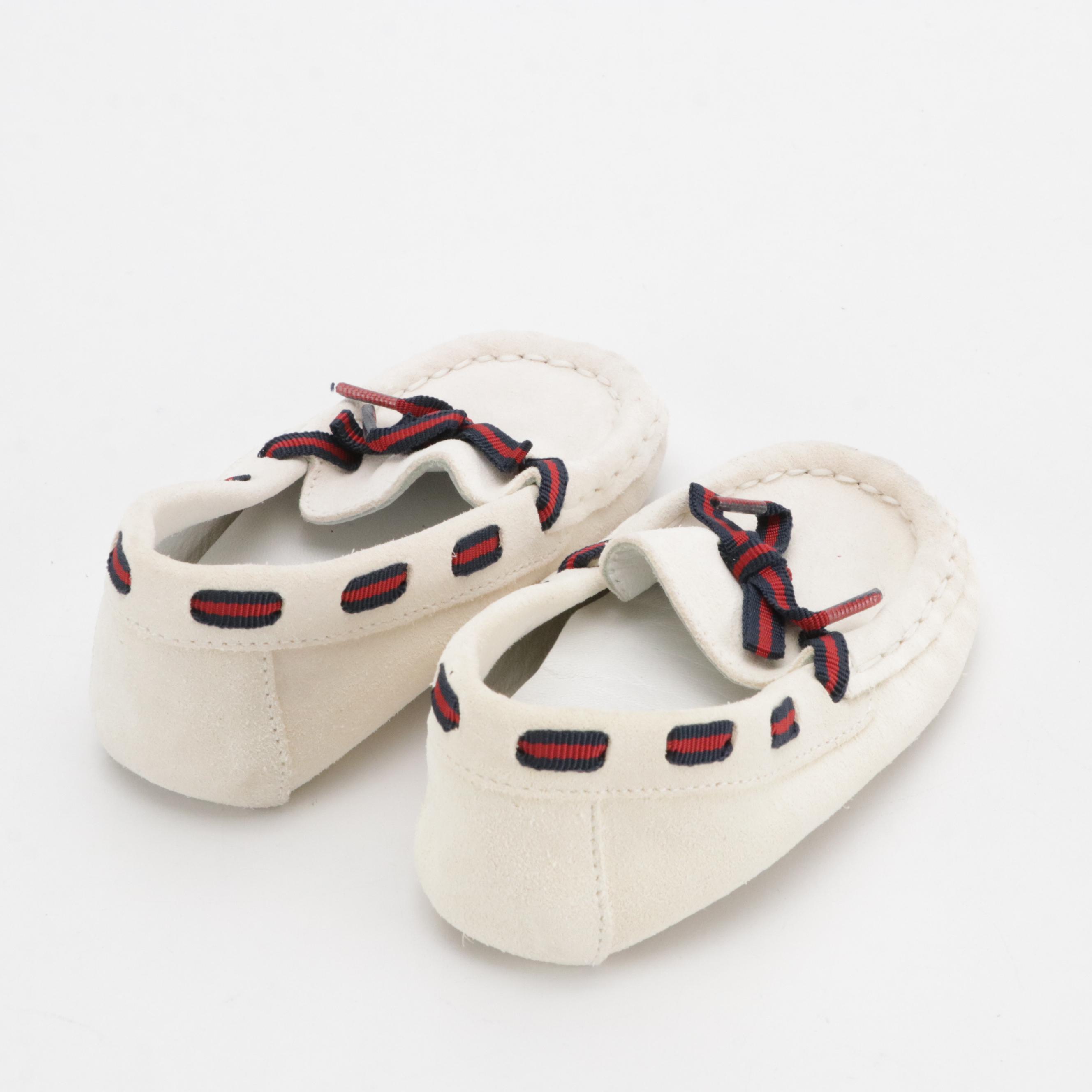Children's Gucci Vintage Suede Moccasin Bow Slippers