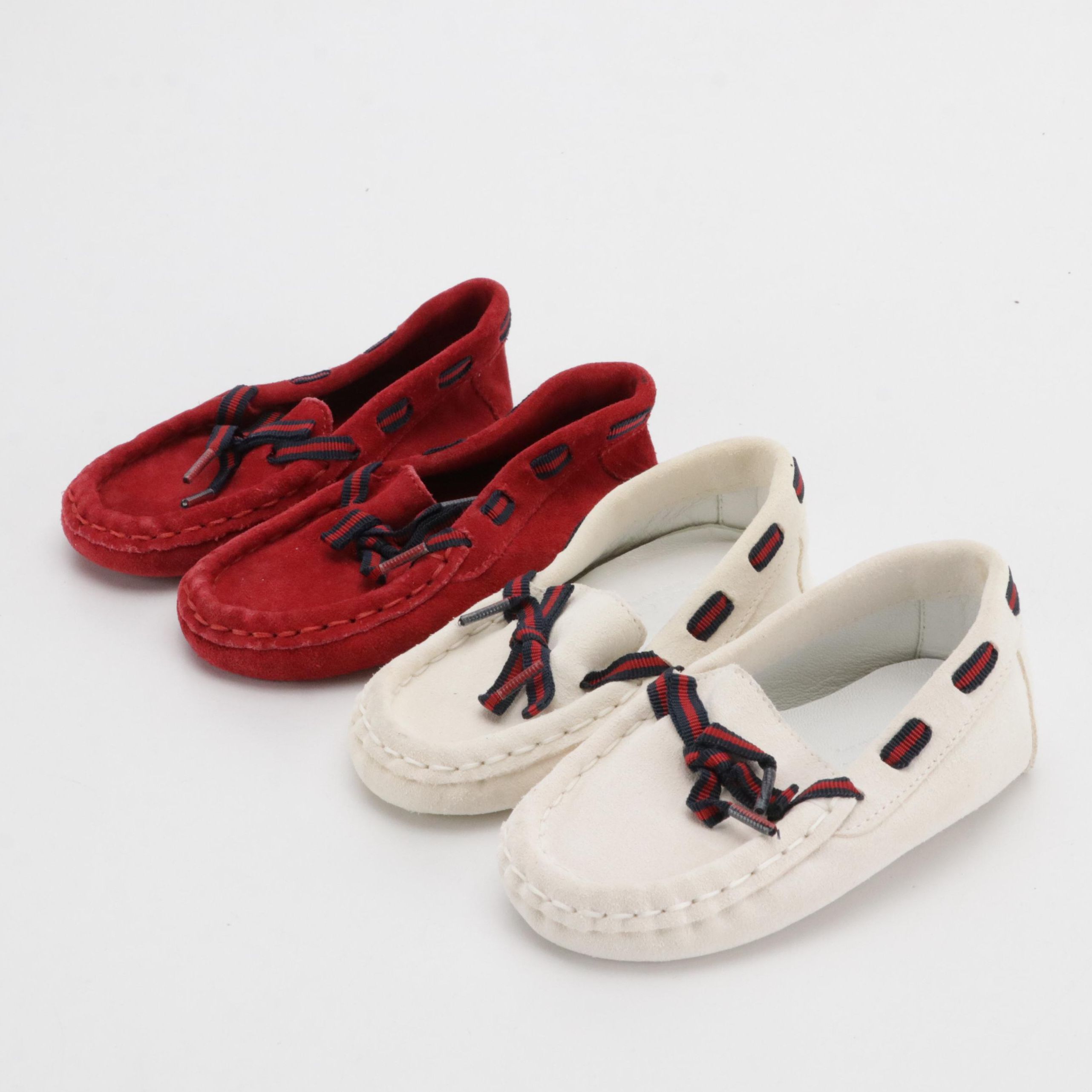 Children's Gucci Vintage Suede Moccasin Bow Slippers