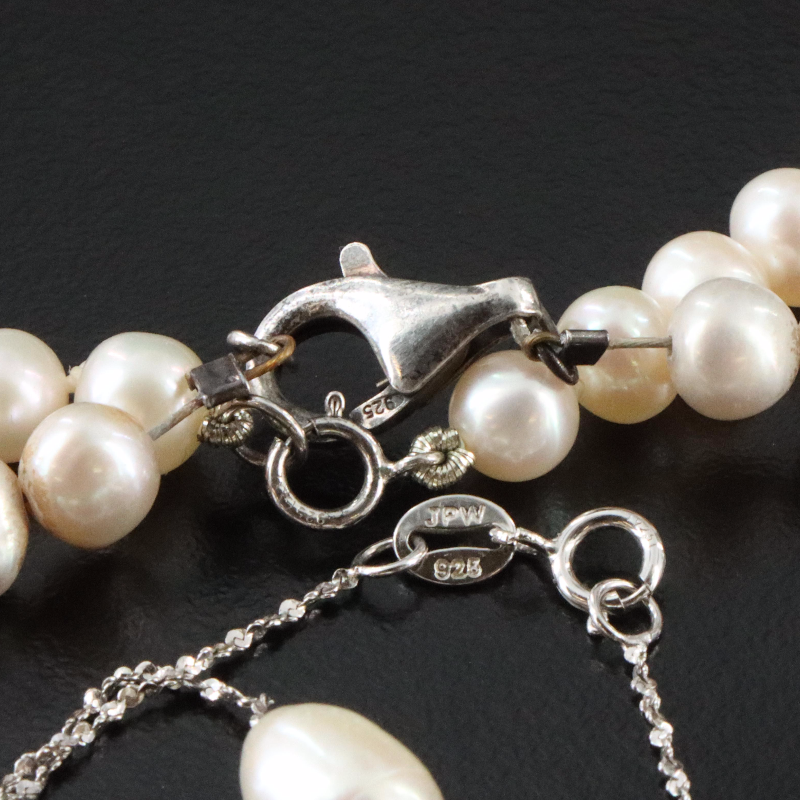 Sterling Pearl Necklaces