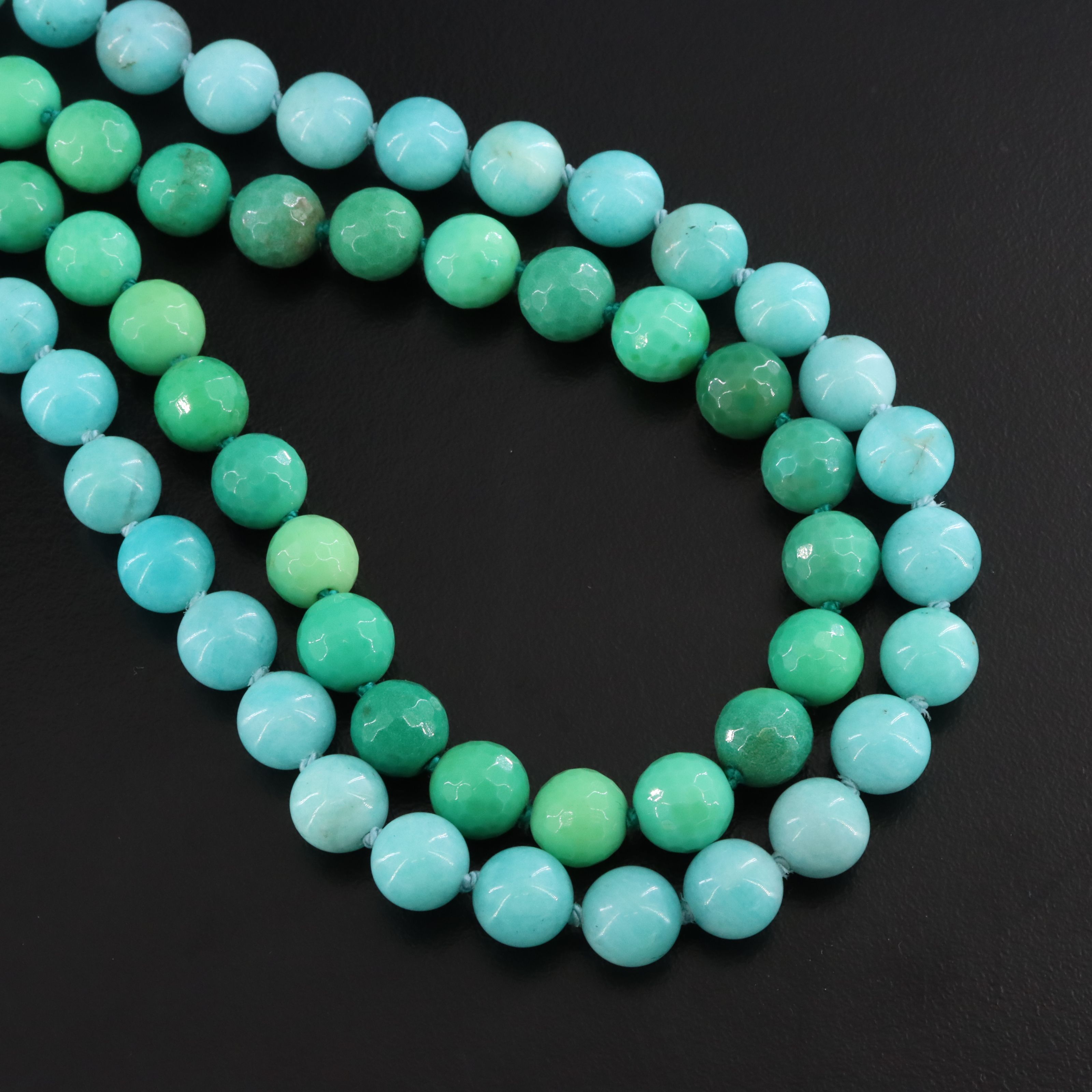 Sterling Amazonite, Chrysoprase and Diamond Necklaces Attributed to Sheryl Lowe
