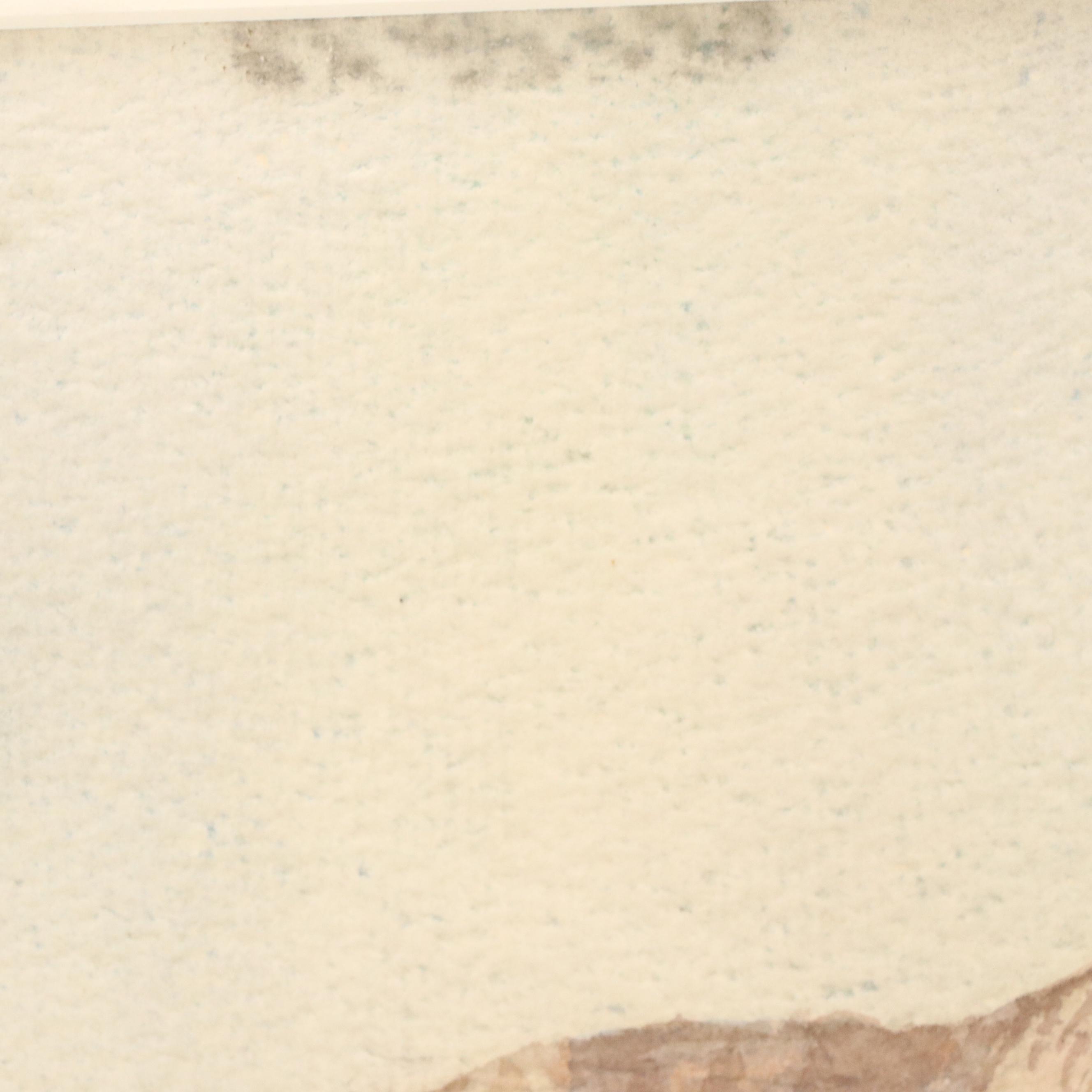 Orientalist Style Watercolor Painting "For Water Supply on Nile," 1930