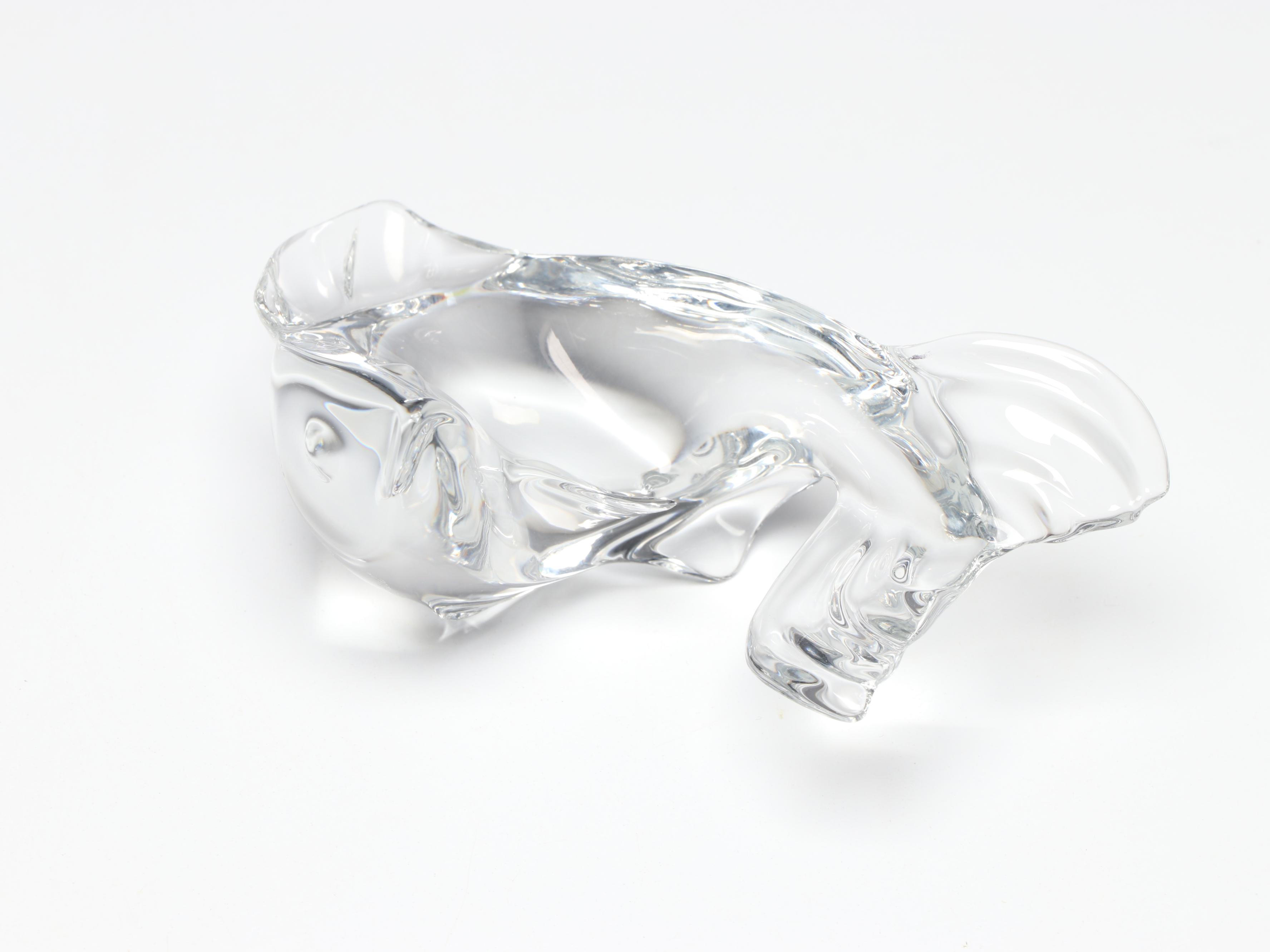 Baccarat Crystal Sitting Rabbits and Koi Fish Figurines