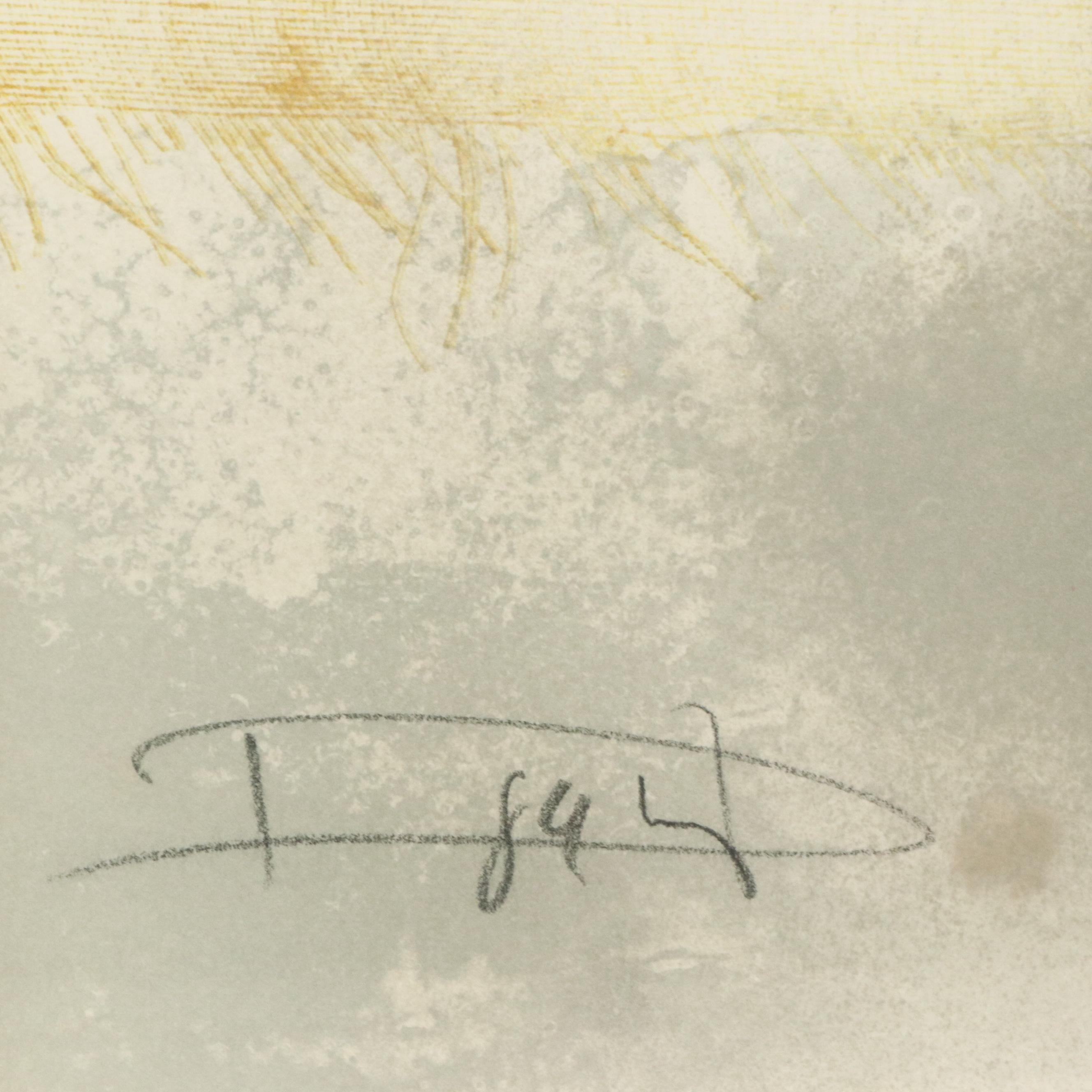 László Dús Abstract Color Lithograph "Ragyogás," Late 20th Century