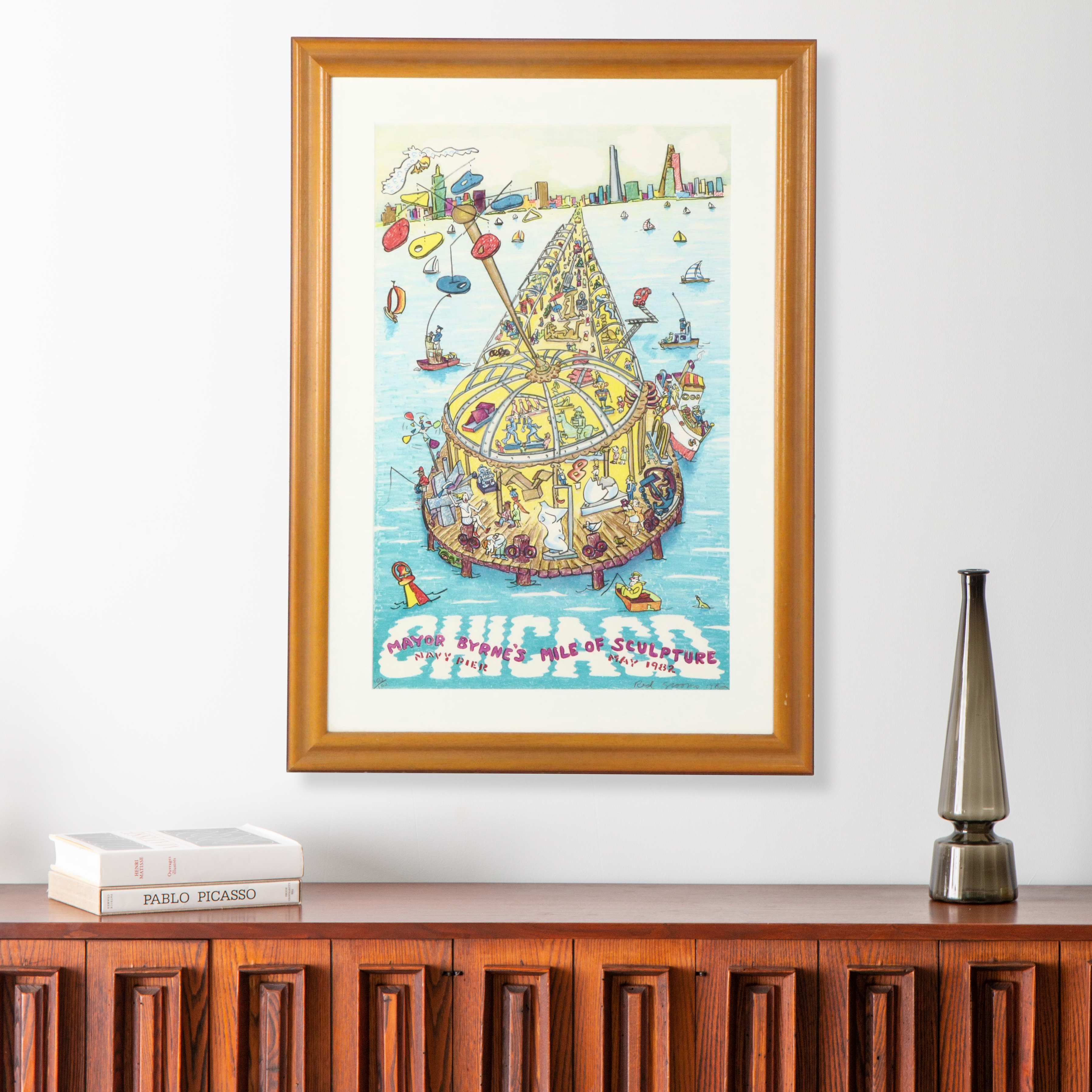 Red Grooms Color Lithograph "Mayor Byrne's Mile of Sculpture," 1982