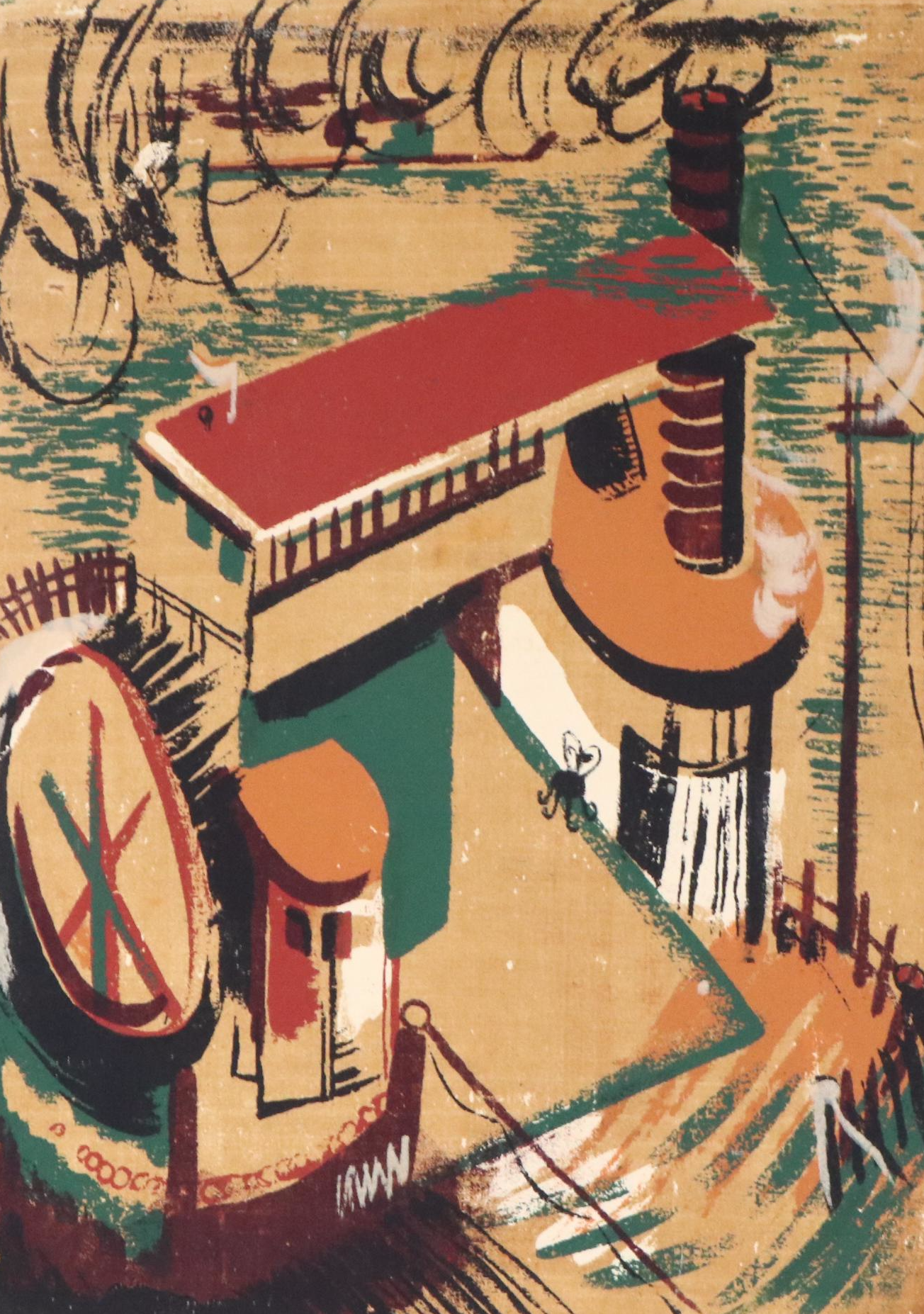 John Imhoff Abstract Cincinnati Incline Serigraph, Mid to Late 20th Century