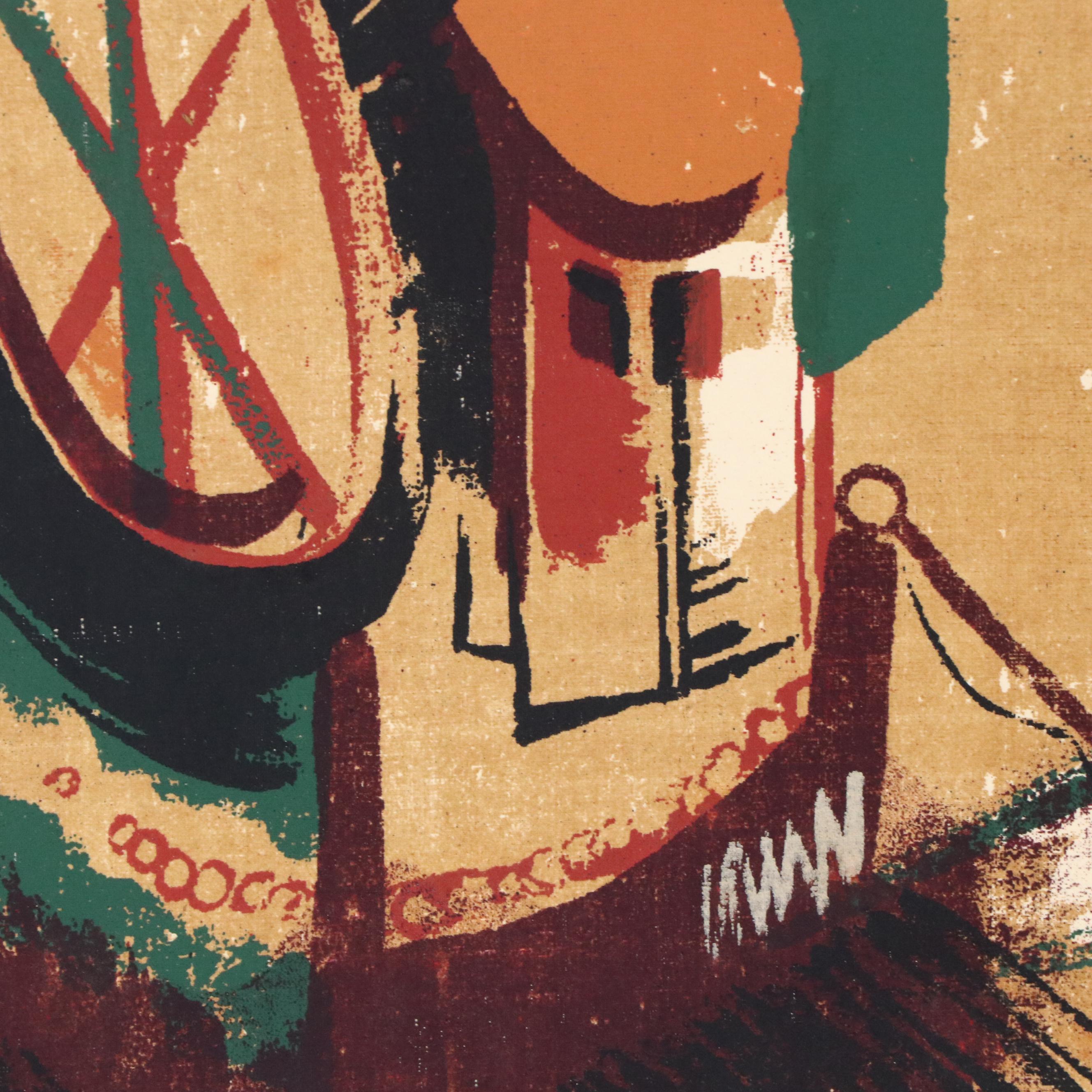 John Imhoff Abstract Cincinnati Incline Serigraph, Mid to Late 20th Century