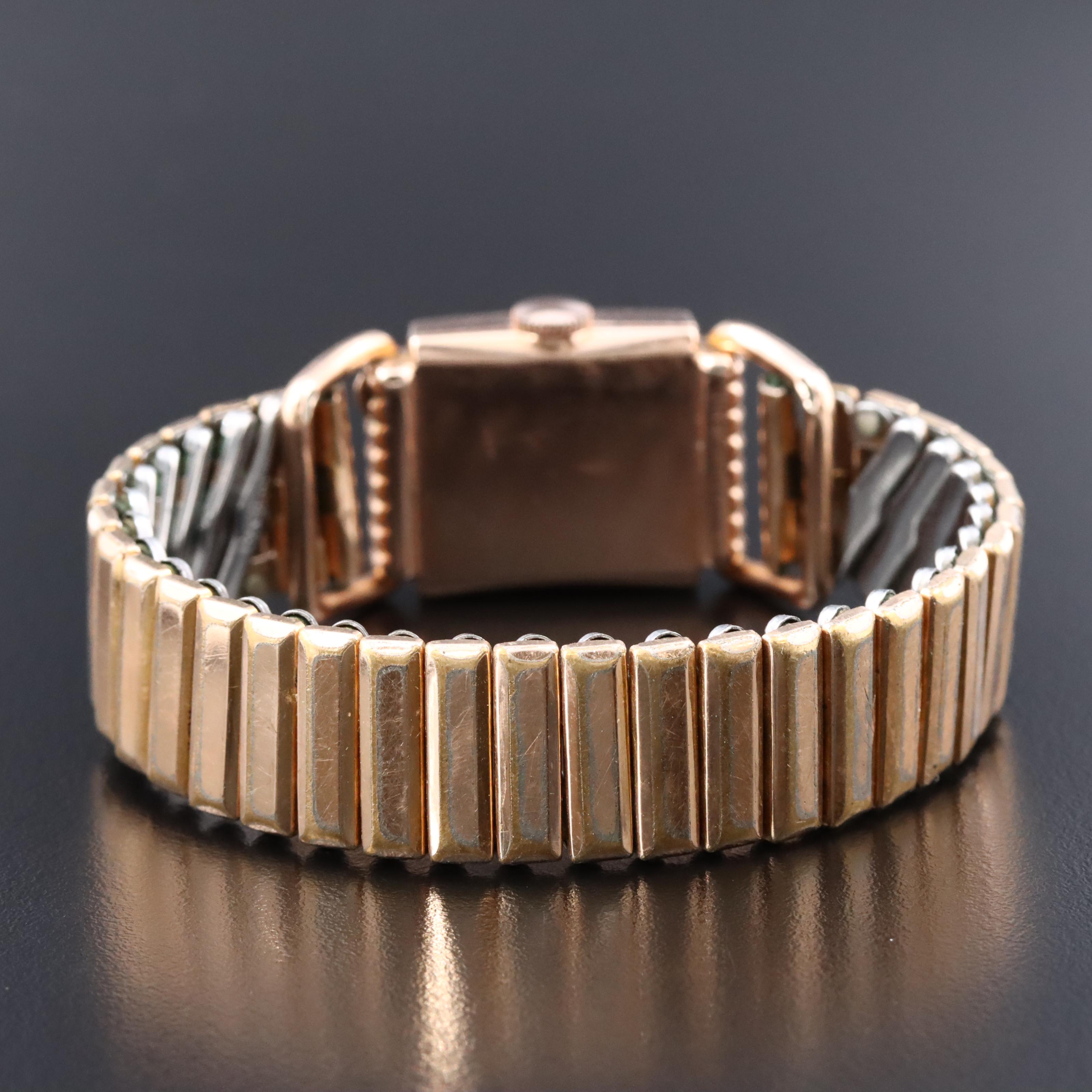 Lord Elgin Rose Tone Gold-Filled Stem Wind Watch