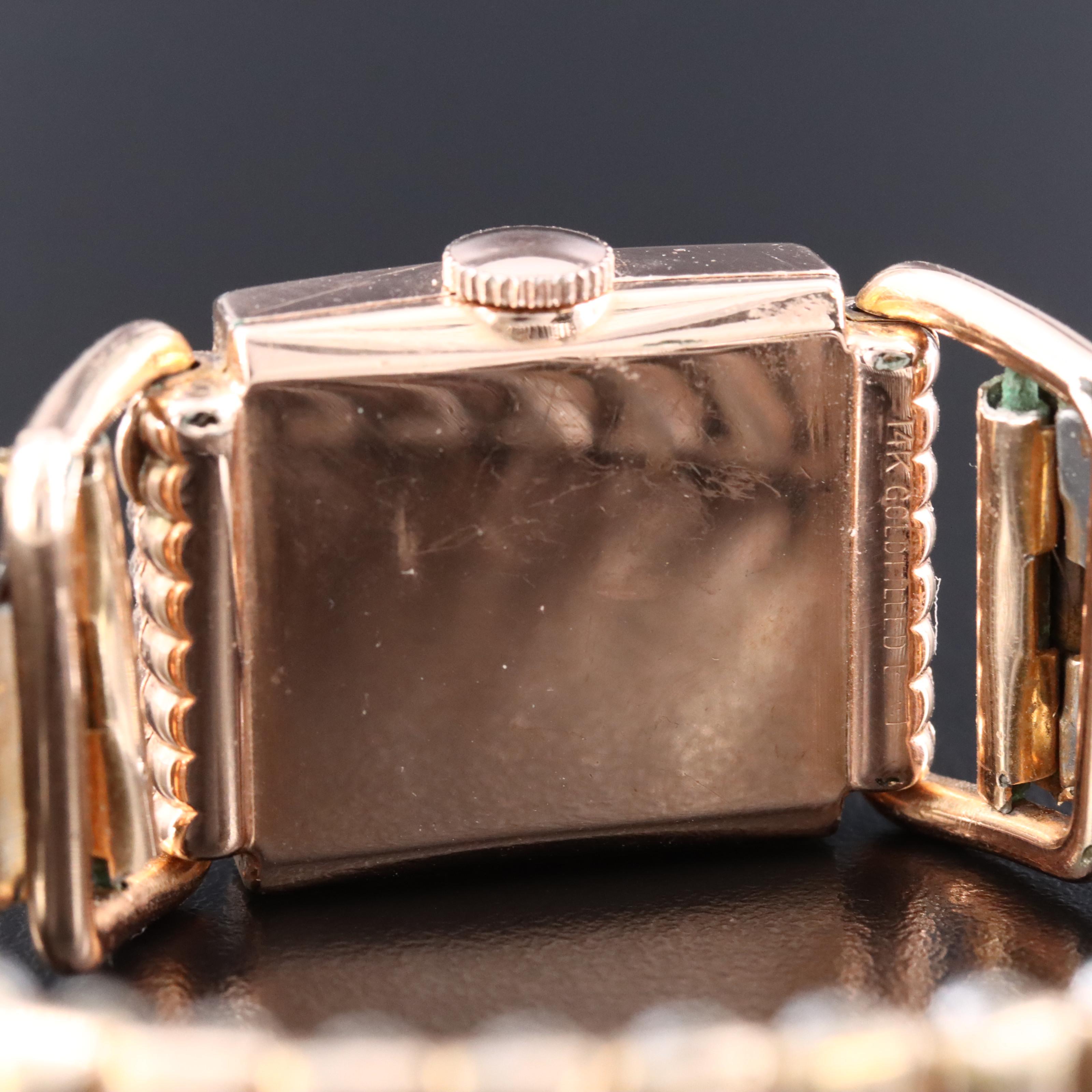 Lord Elgin Rose Tone Gold-Filled Stem Wind Watch