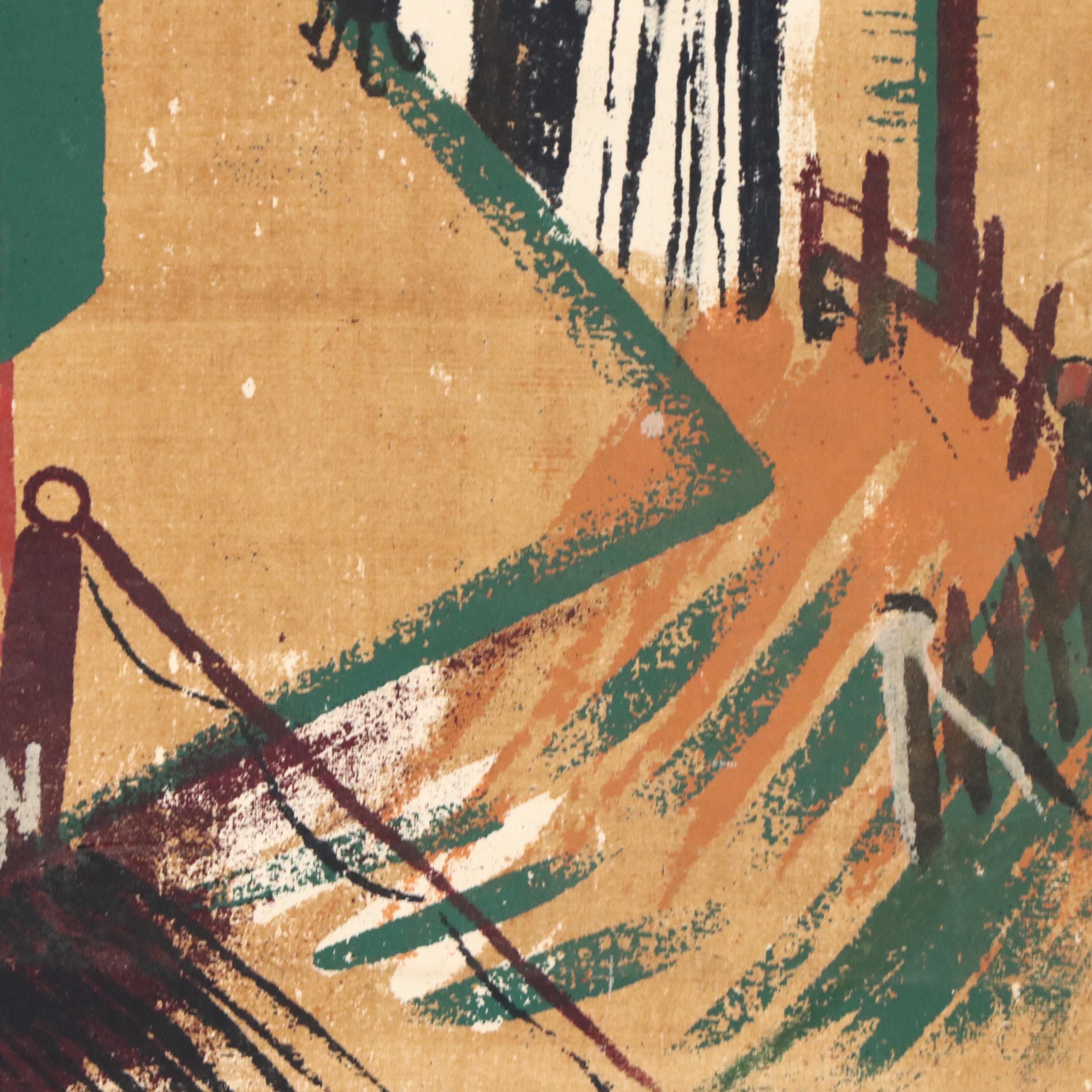 John Imhoff Abstract Cincinnati Incline Serigraph, Mid to Late 20th Century