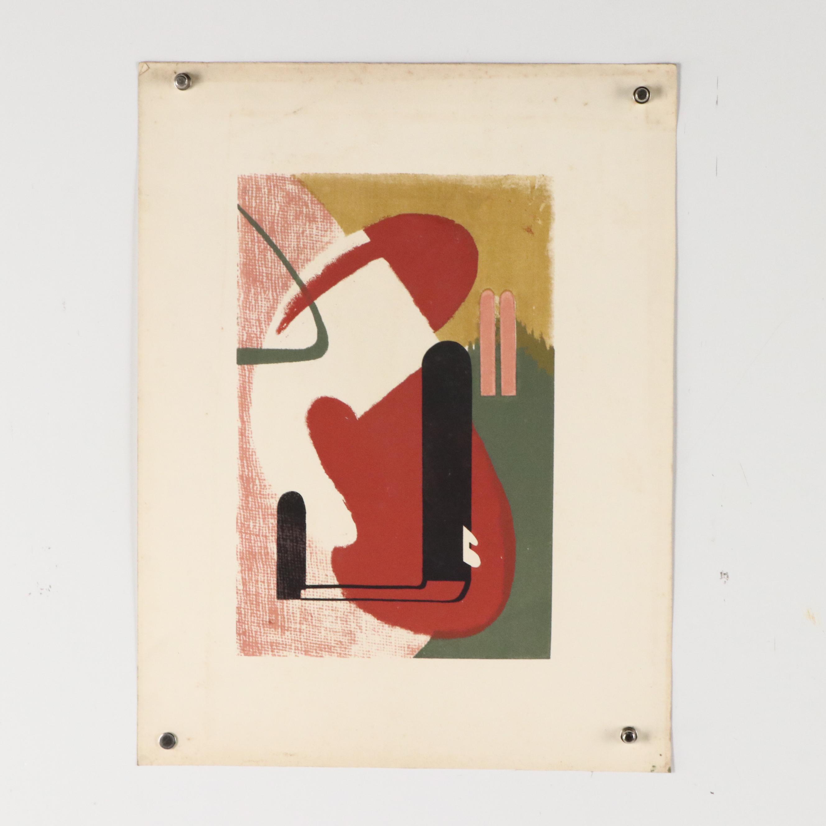 John Imhoff Cincinnati Incline Painted Serigraph, Mid to Late 20th Century