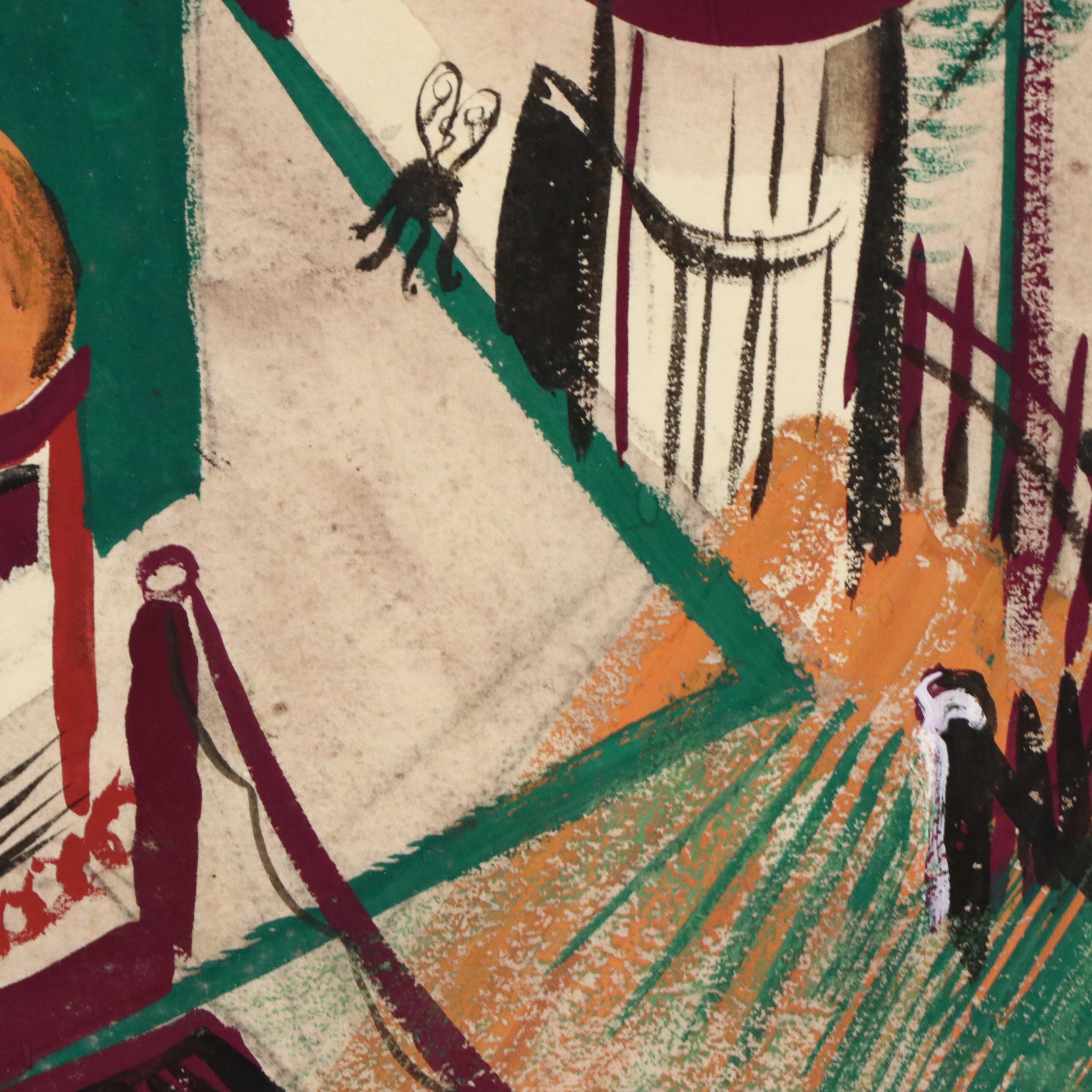 John Imhoff Cincinnati Incline Painted Serigraph, Mid to Late 20th Century