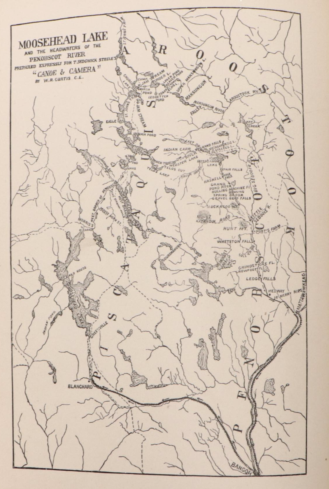 Illustrated "Canoe and Camera" by Thomas Sedgwick Steele with Map, 1880