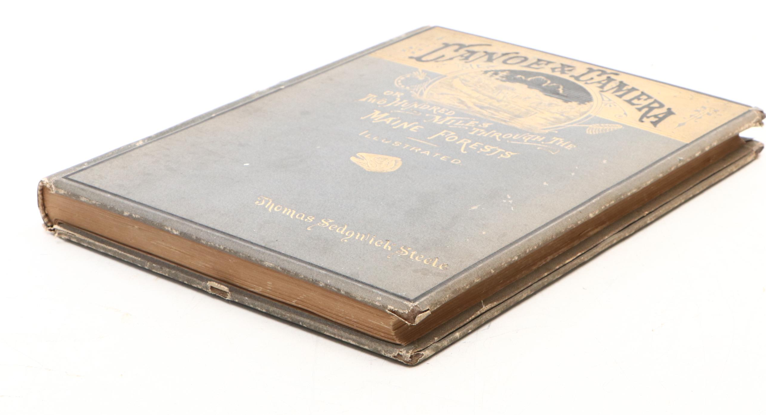 Illustrated "Canoe and Camera" by Thomas Sedgwick Steele with Map, 1880