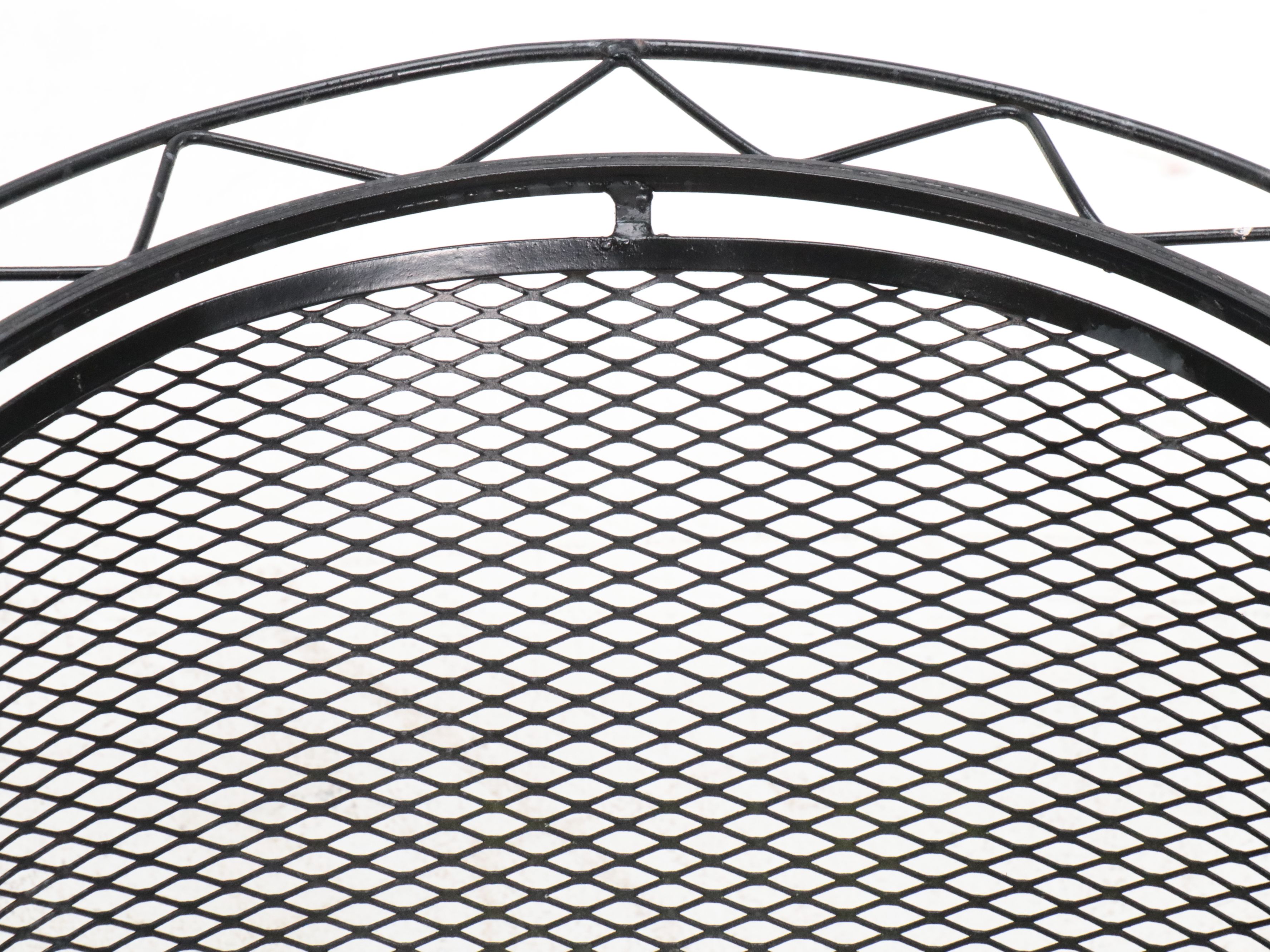 Wrought Iron and Metal Mesh Patio Lounge Furniture, Late 20th Century