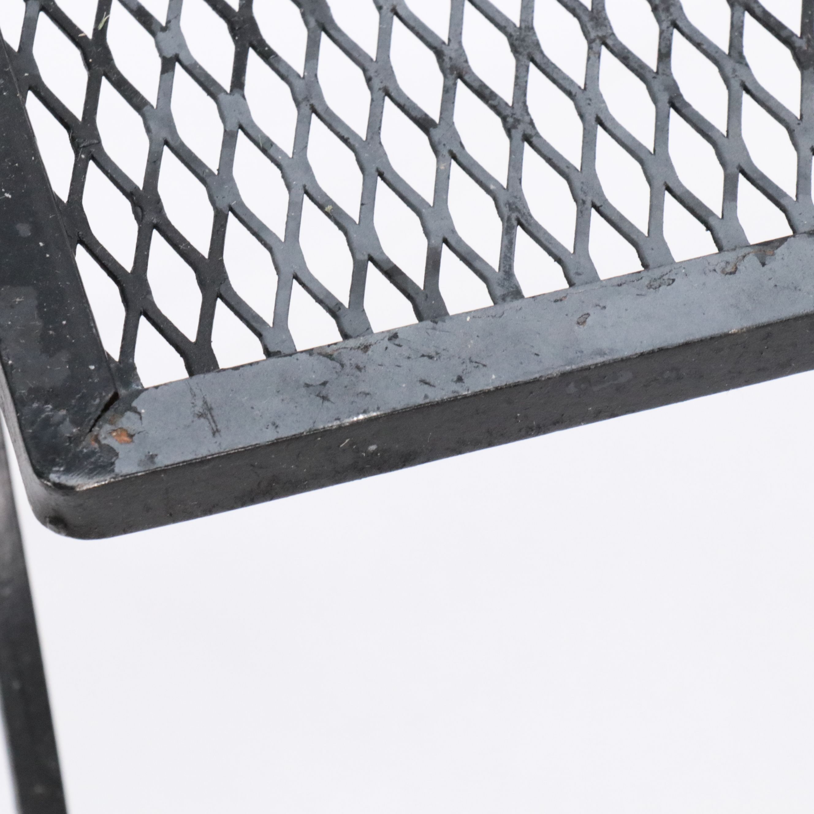 Wrought Iron and Metal Mesh Patio Lounge Furniture, Late 20th Century