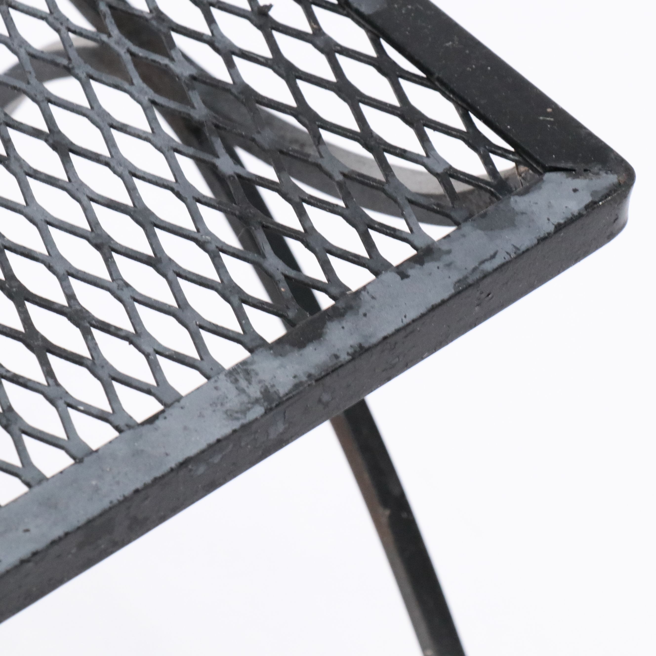 Wrought Iron and Metal Mesh Patio Lounge Furniture, Late 20th Century