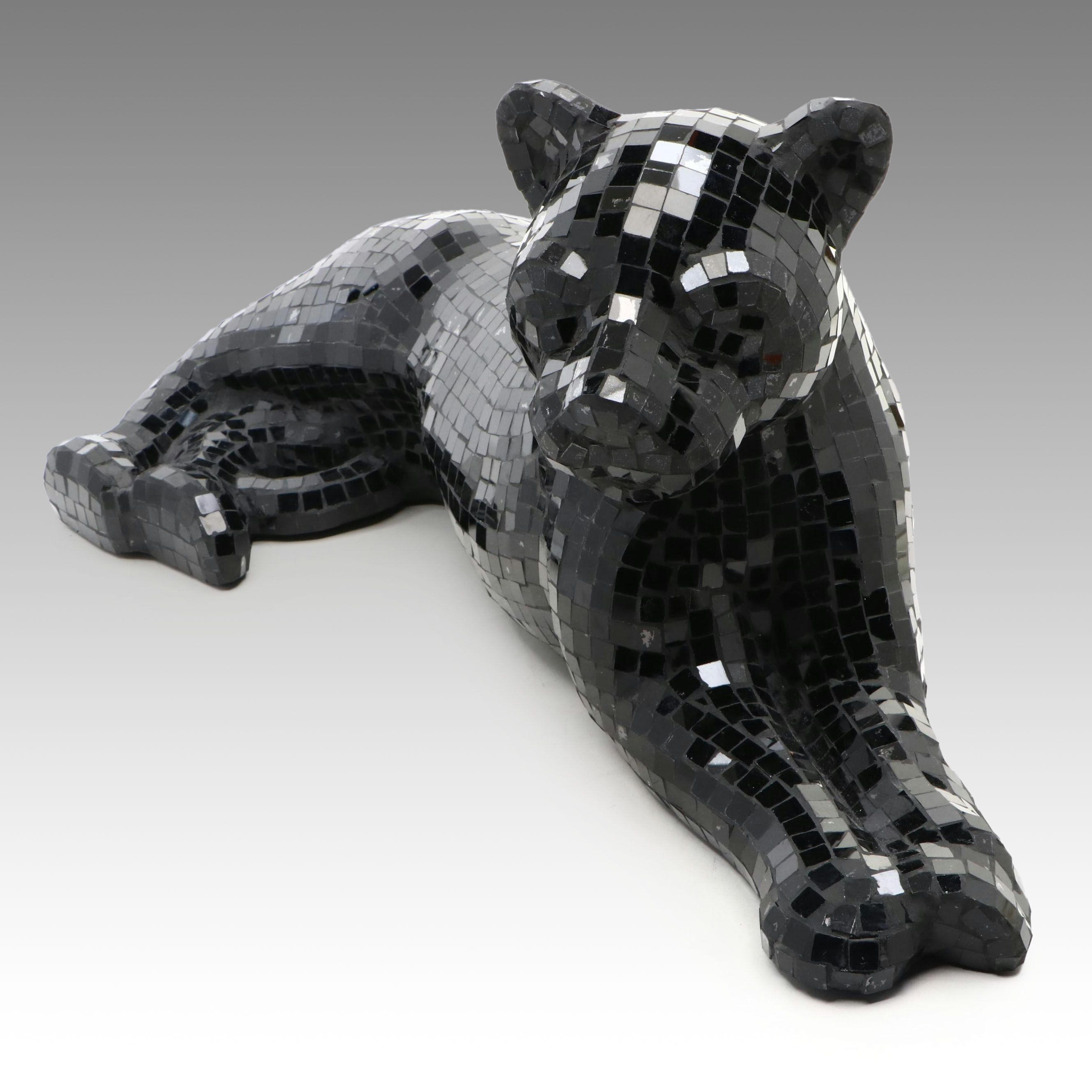 Black Glass Mosaic Panther