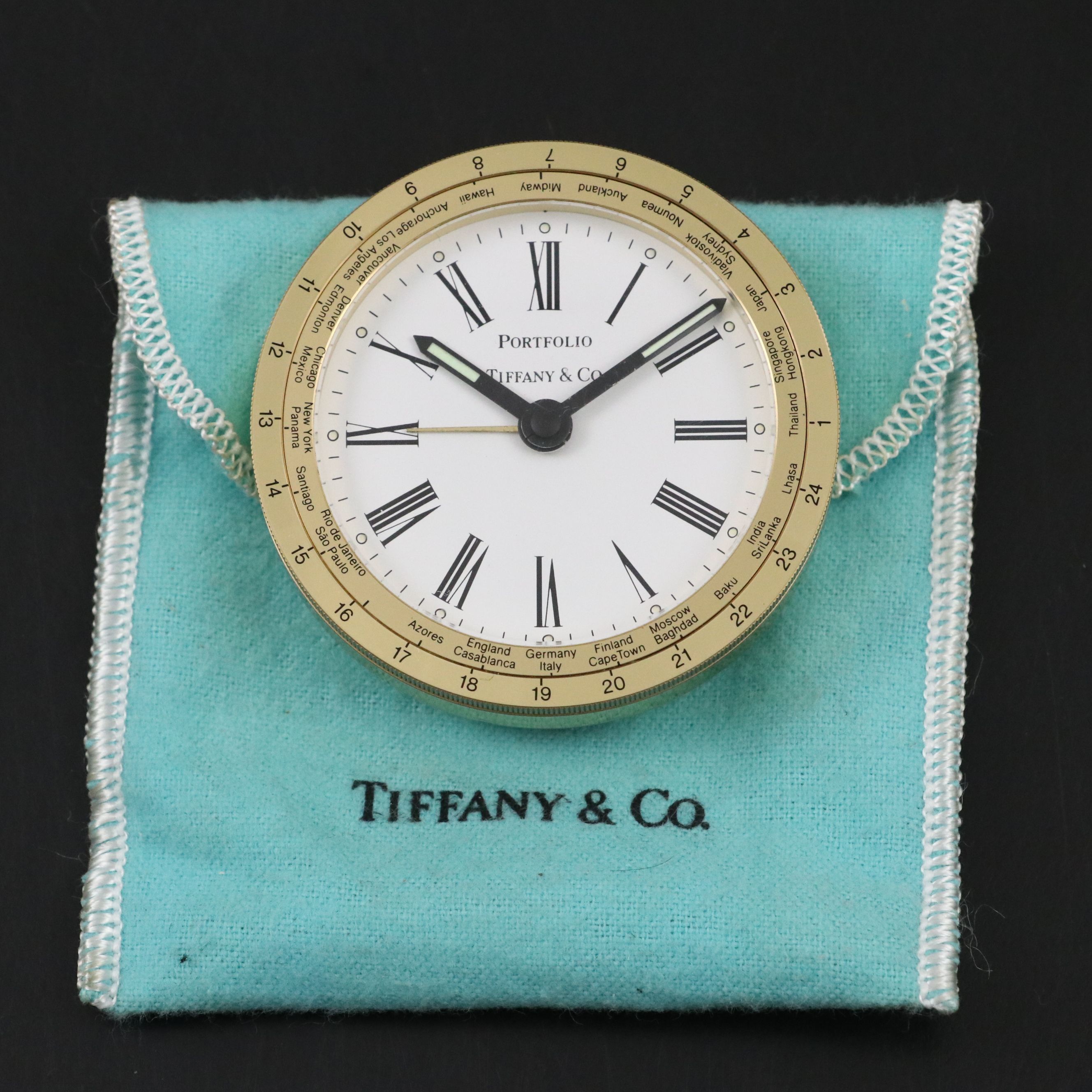 Tiffany & Co. Portfolio Brass Travel Clock