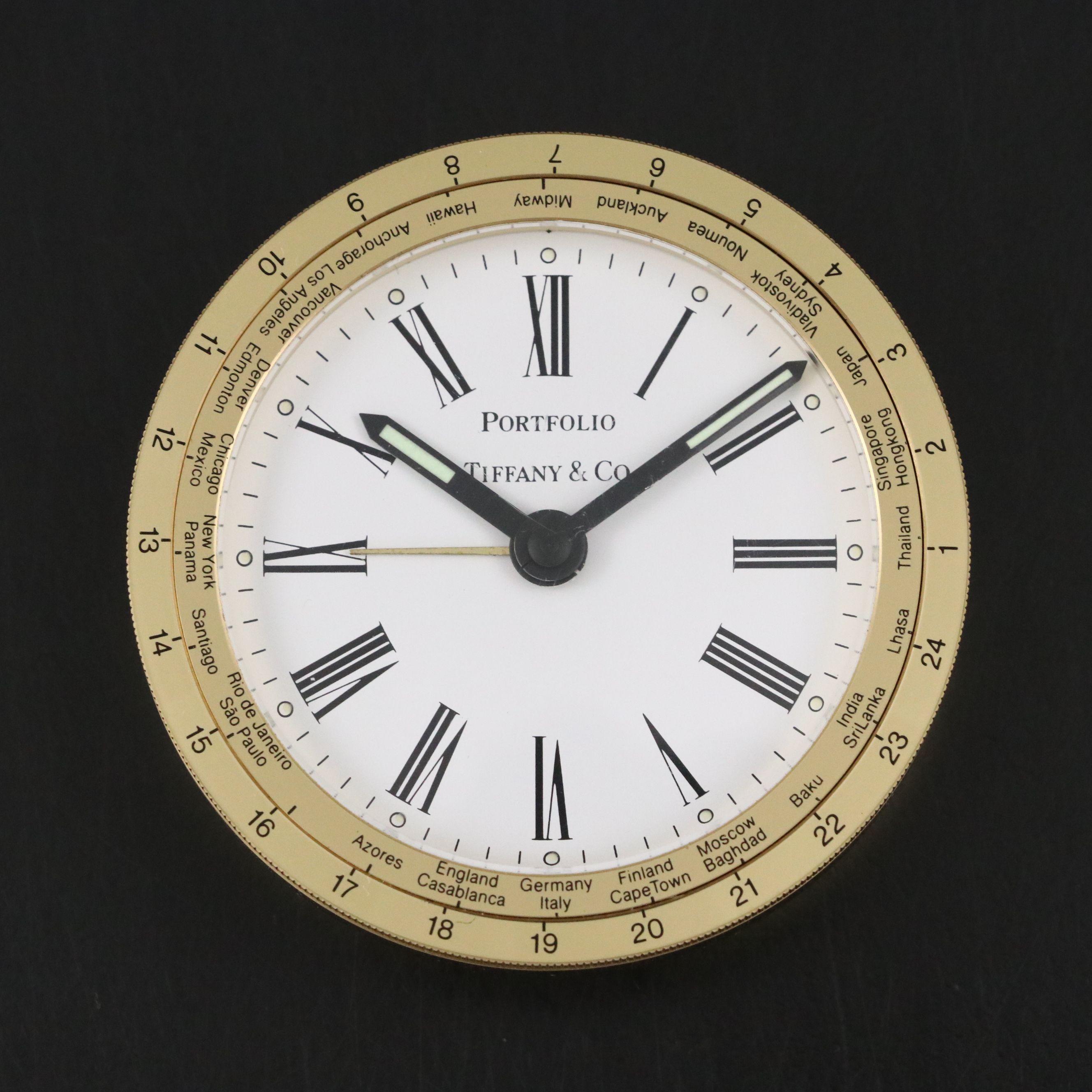 Tiffany & Co. Portfolio Brass Travel Clock