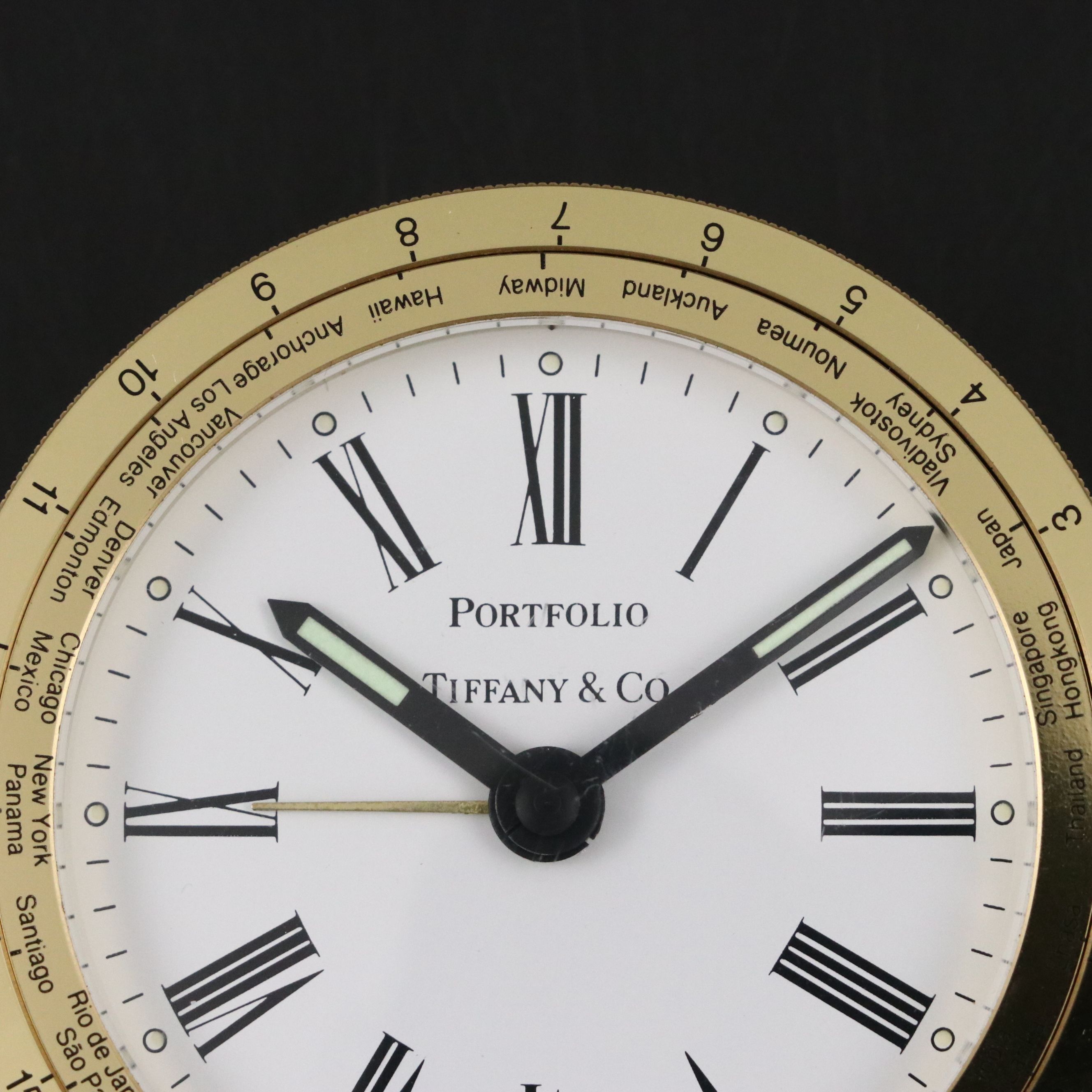 Tiffany & Co. Portfolio Brass Travel Clock