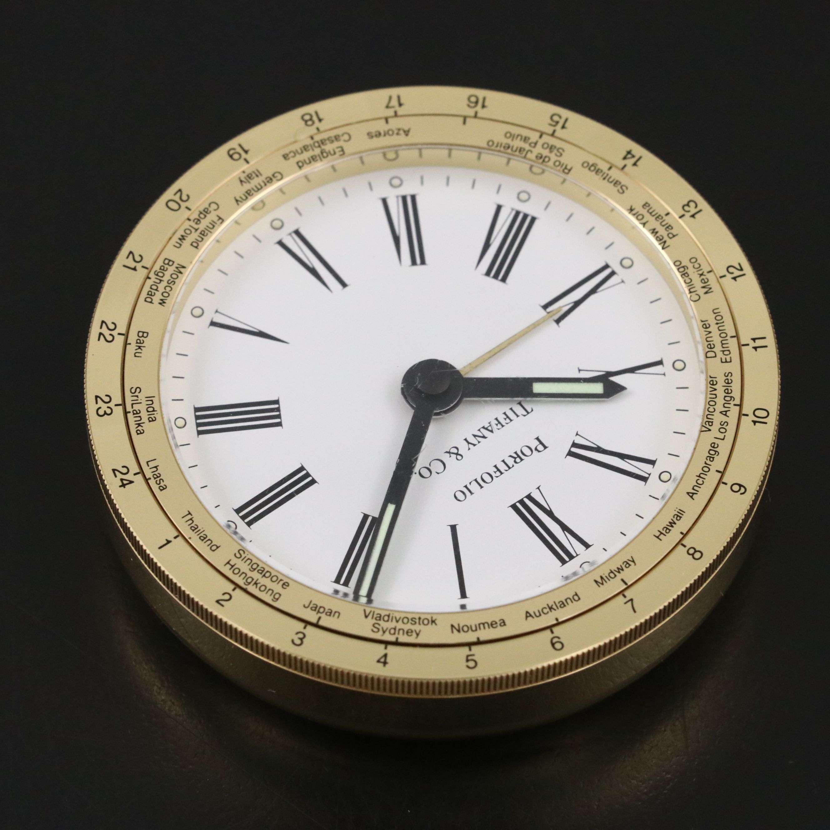 Tiffany & Co. Portfolio Brass Travel Clock